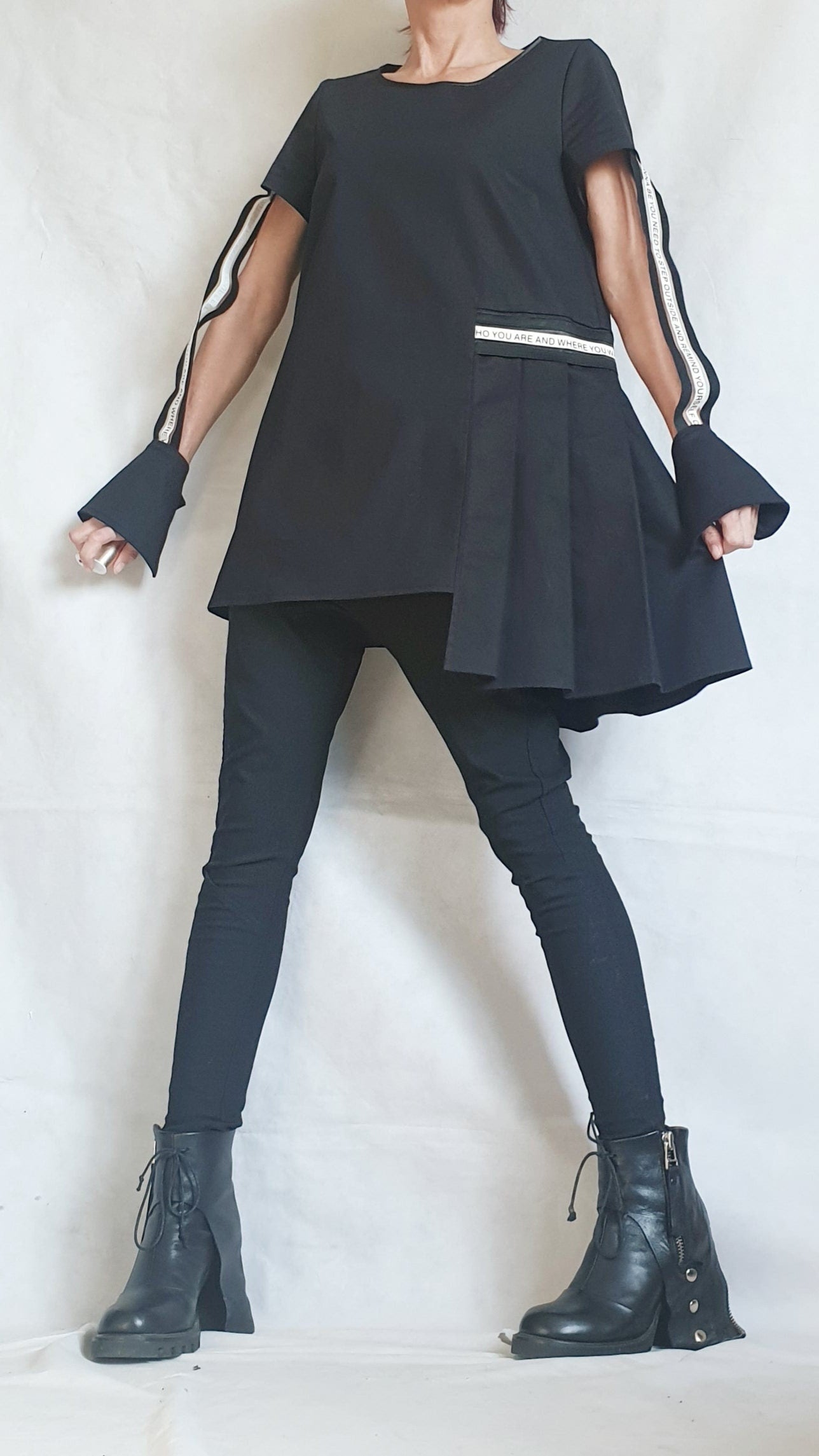 Asymmetric Shirt, Futuristic Long Short Shirt, Avant Garde Tunic, Loose, Tunic Shirt,Extravagant Shirt, Oversize Tunic, Gothic Tunic