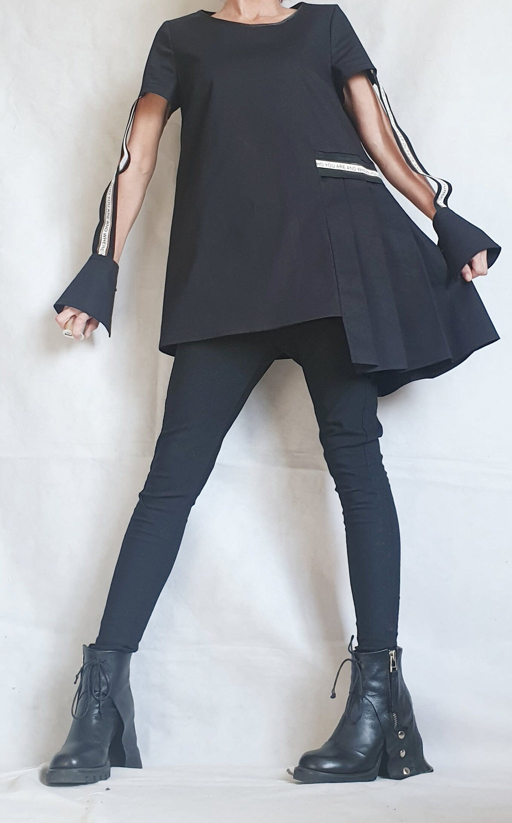 Asymmetric Shirt, Futuristic Long Short Shirt, Avant Garde Tunic, Loose, Tunic Shirt,Extravagant Shirt, Oversize Tunic, Gothic Tunic