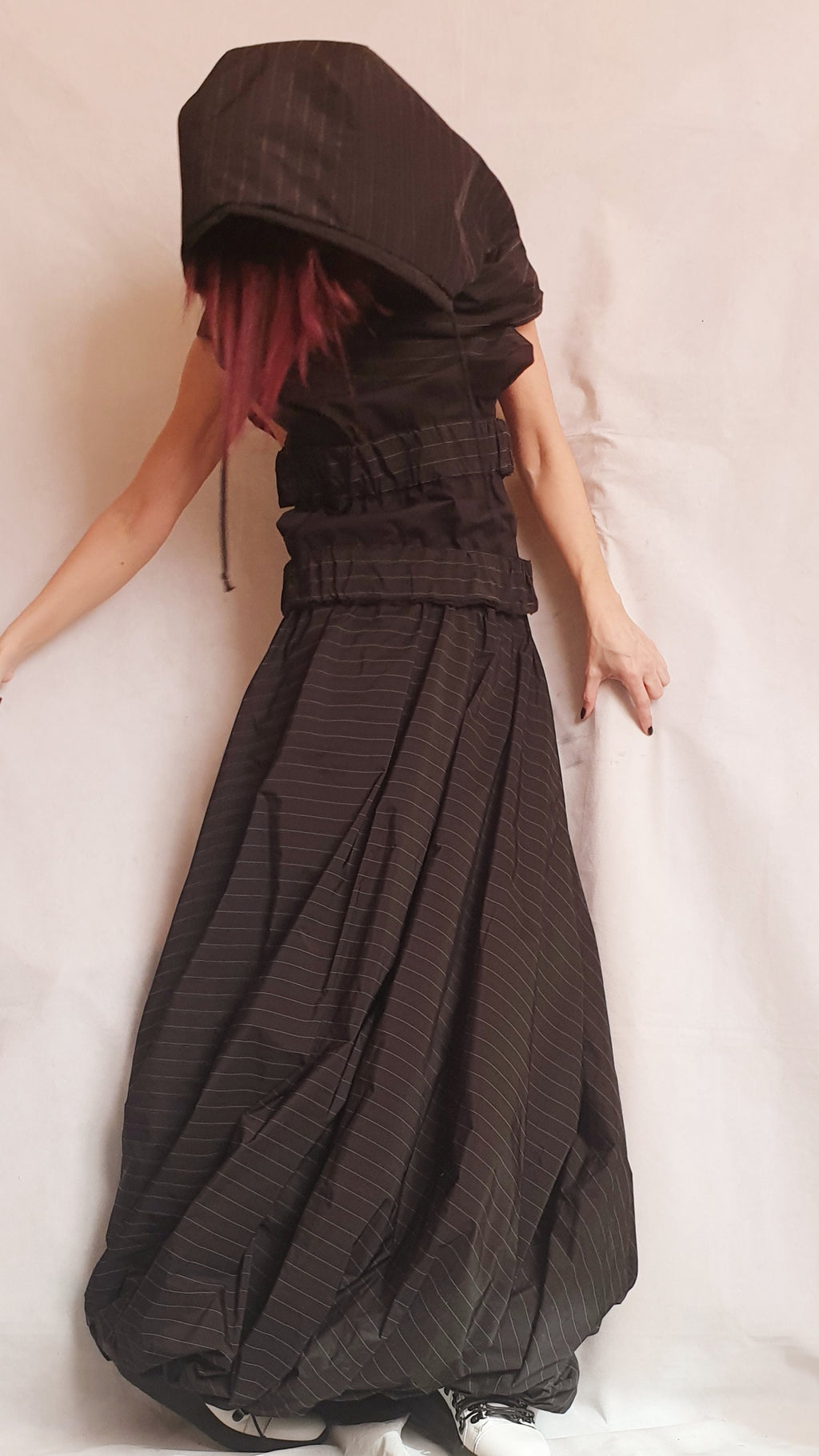 Asymmetric Jacket And Skirt Set, Extravagant Set, Gothic Women Costume, Long Skirt, Sleeves Hooded Jacket, Steampunk style