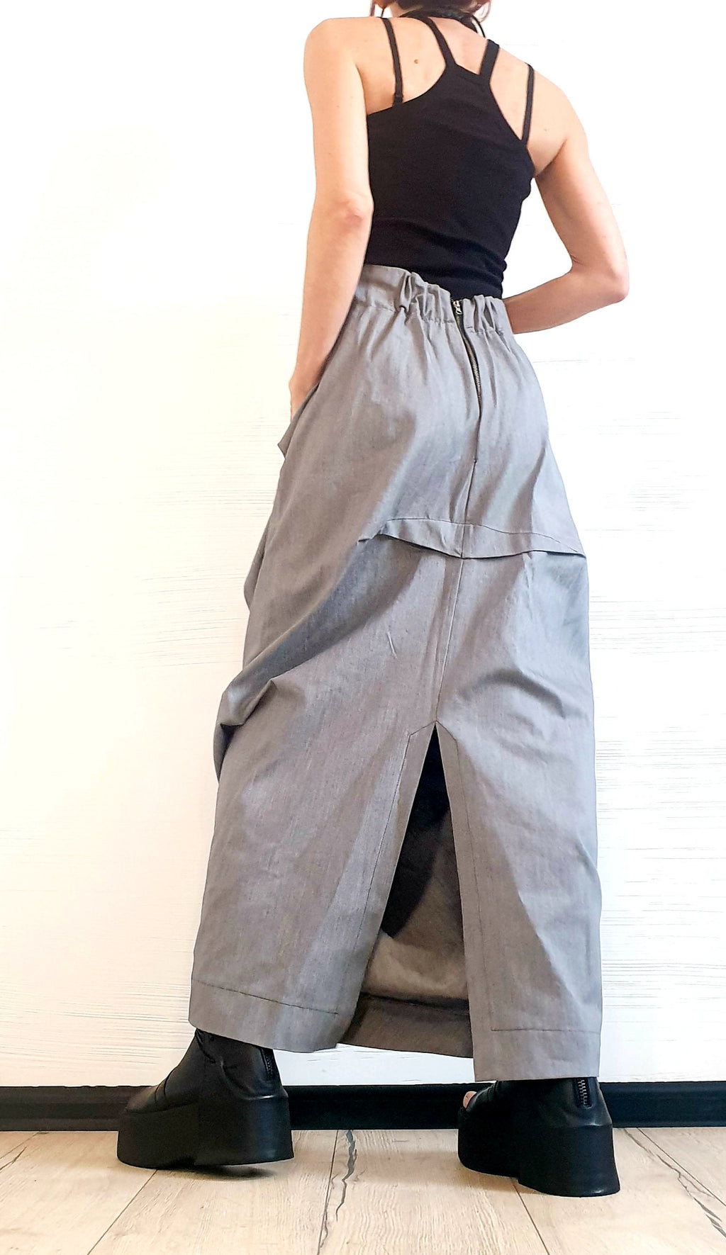 Extravagant Wrap Skirt, A Line Skirt, Long Slit Skirt, Ball Cocktail Skirt, Gothic Skirt, Asymmetric Skirt, Maxi Skirt, Wedding Skirt