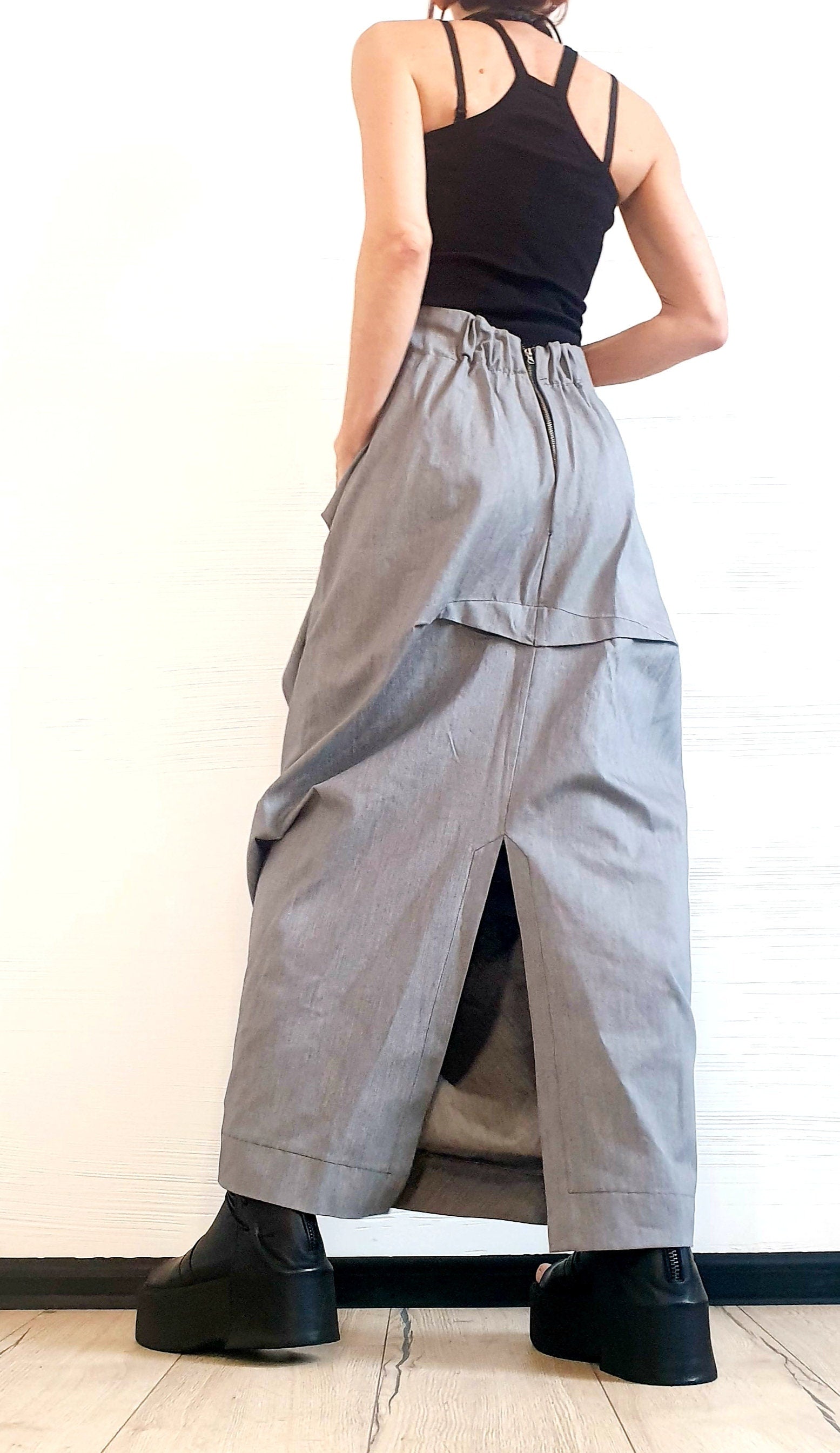 Extravagant Wrap Skirt, A Line Skirt, Long Slit Skirt, Ball Cocktail Skirt, Gothic Skirt, Asymmetric Skirt, Maxi Skirt, Wedding Skirt