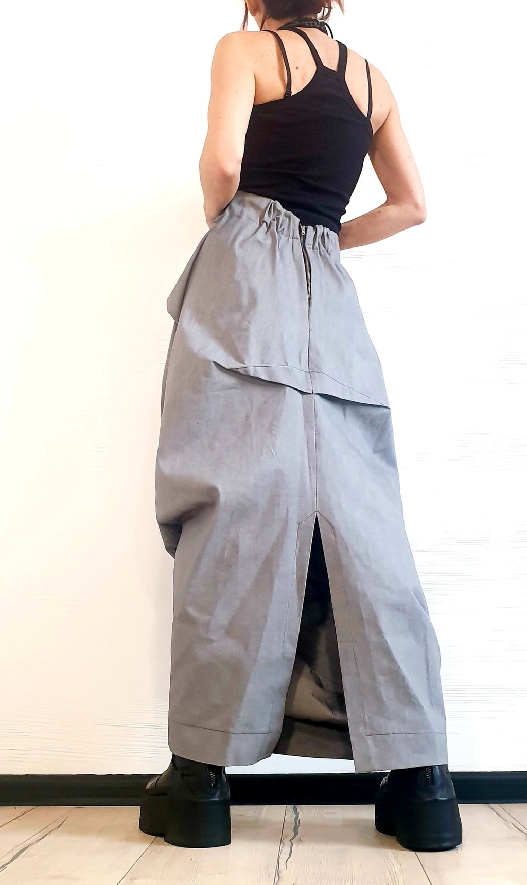 Extravagant Wrap Skirt, A Line Skirt, Long Slit Skirt, Ball Cocktail Skirt, Gothic Skirt, Asymmetric Skirt, Maxi Skirt, Wedding Skirt