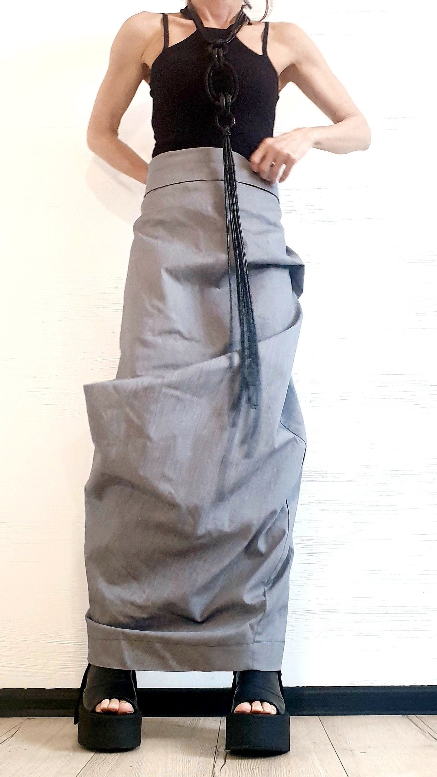 Extravagant Wrap Skirt, A Line Skirt, Long Slit Skirt, Ball Cocktail Skirt, Gothic Skirt, Asymmetric Skirt, Maxi Skirt, Wedding Skirt