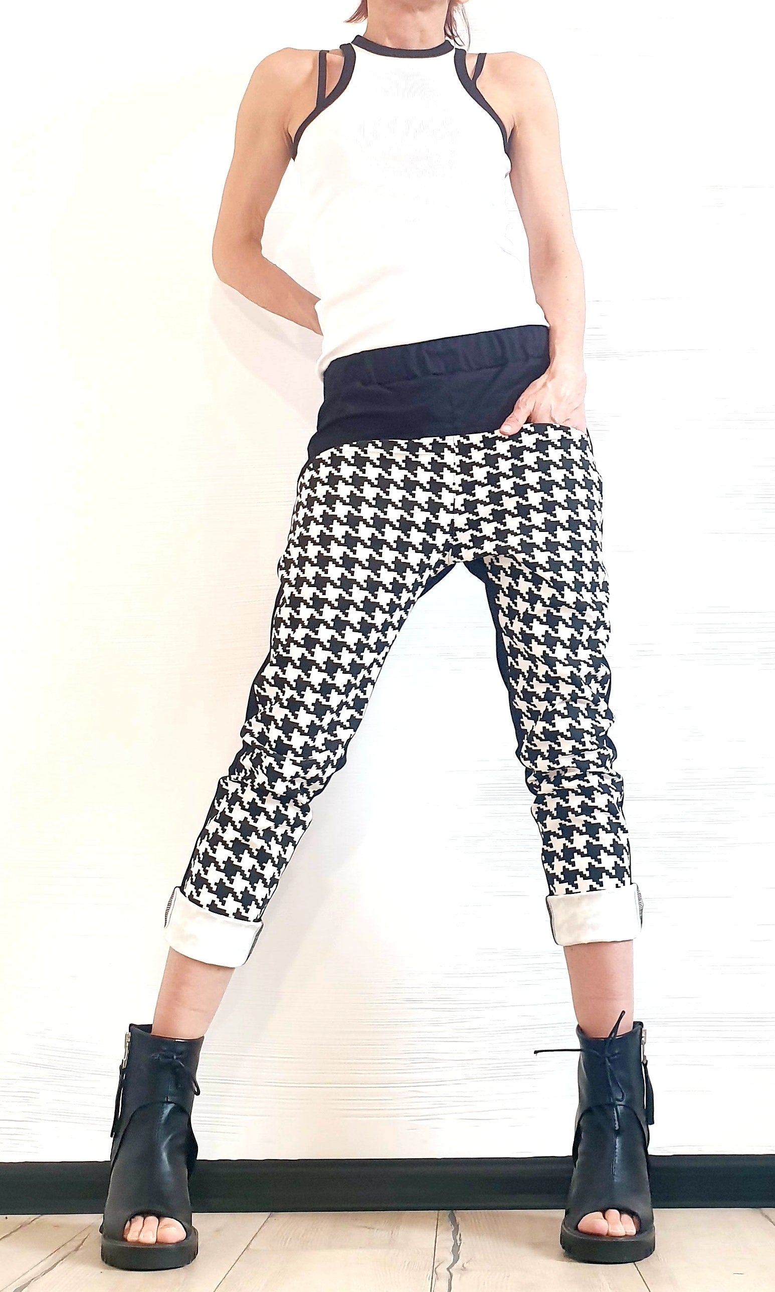 Extravagant Pants, Casual Women Pants, Urban Harem Pants, Punk Pants, Gothic Pants, Steampunk Pants