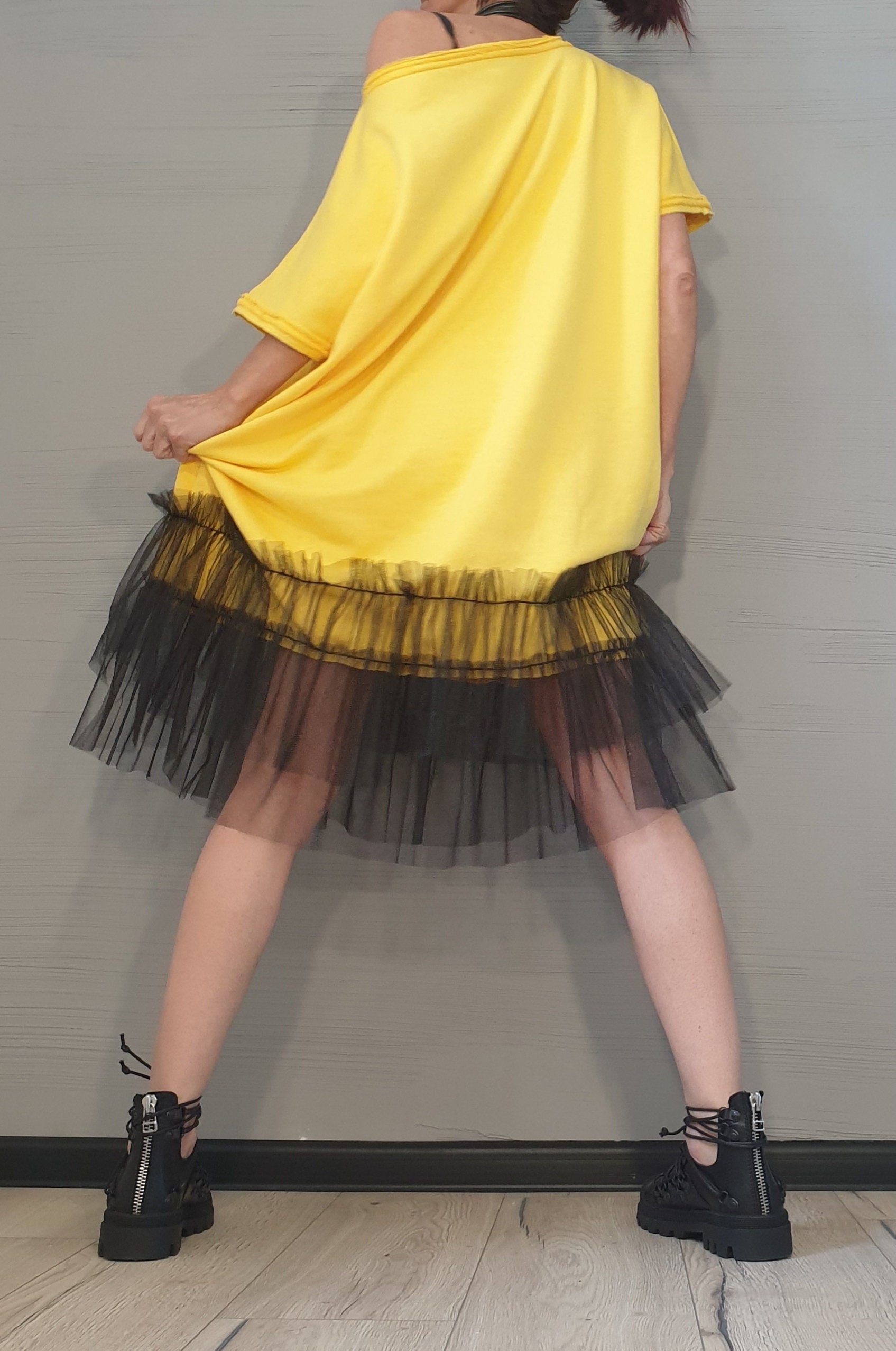 Asymmetrical Tunic Dress, Avant Garde Tunic, Loose Tunic, Tunic Tutu, Gothic tunic, Oversize Tunic