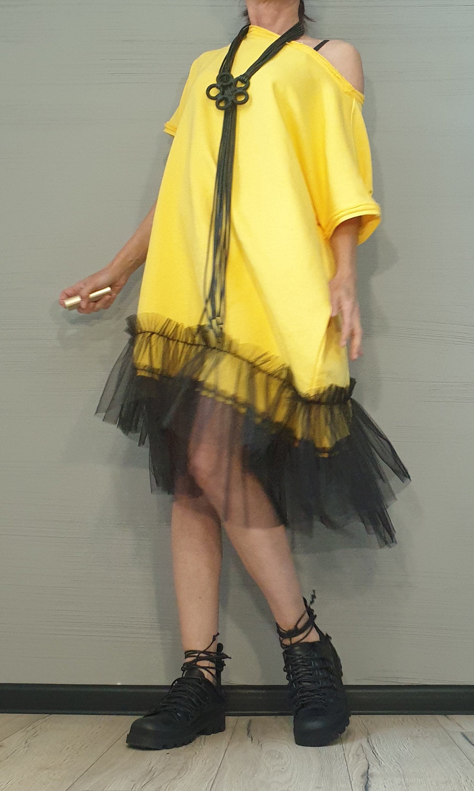 Asymmetrical Tunic Dress, Avant Garde Tunic, Loose Tunic, Tunic Tutu, Gothic tunic, Oversize Tunic