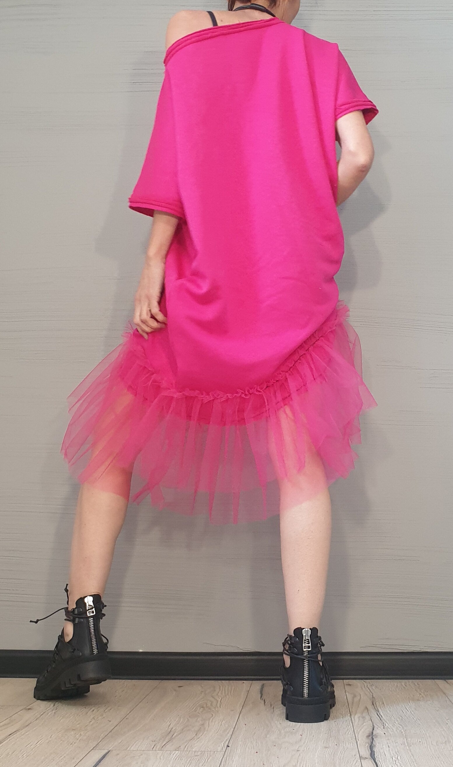 Asymmetrical Tunic Dress, Avant Garde Tunic, Extravagant Loose Tunic, Tunic Tutu, Gothic tunic, Oversize Tunic Dress
