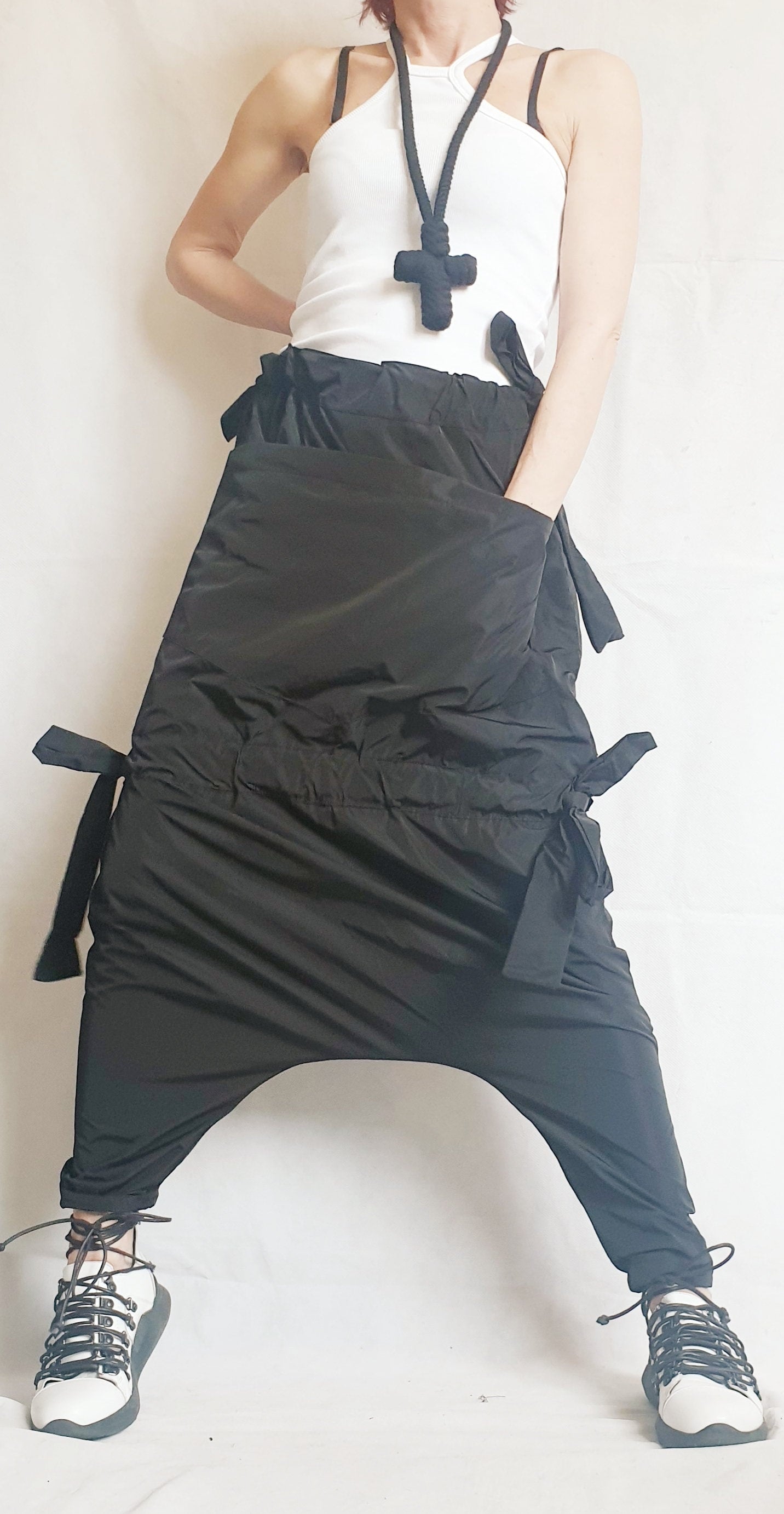 Avant Garde Pants, Extravagant Harem Pants Women, Drop Crotch Pants, Baggy Pants, Loose Harem Pants