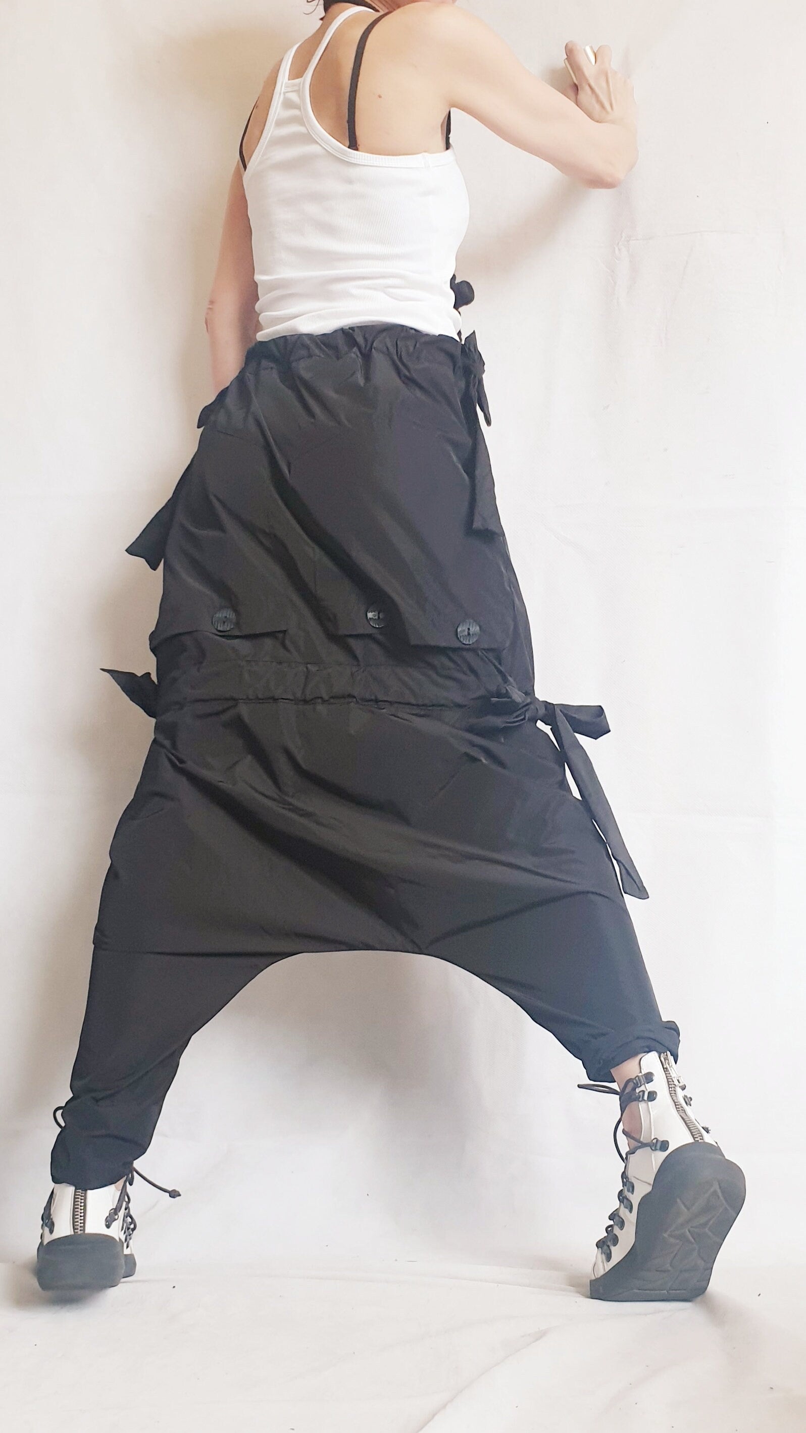 Avant Garde Pants, Extravagant Harem Pants Women, Drop Crotch Pants, Baggy Pants, Loose Harem Pants