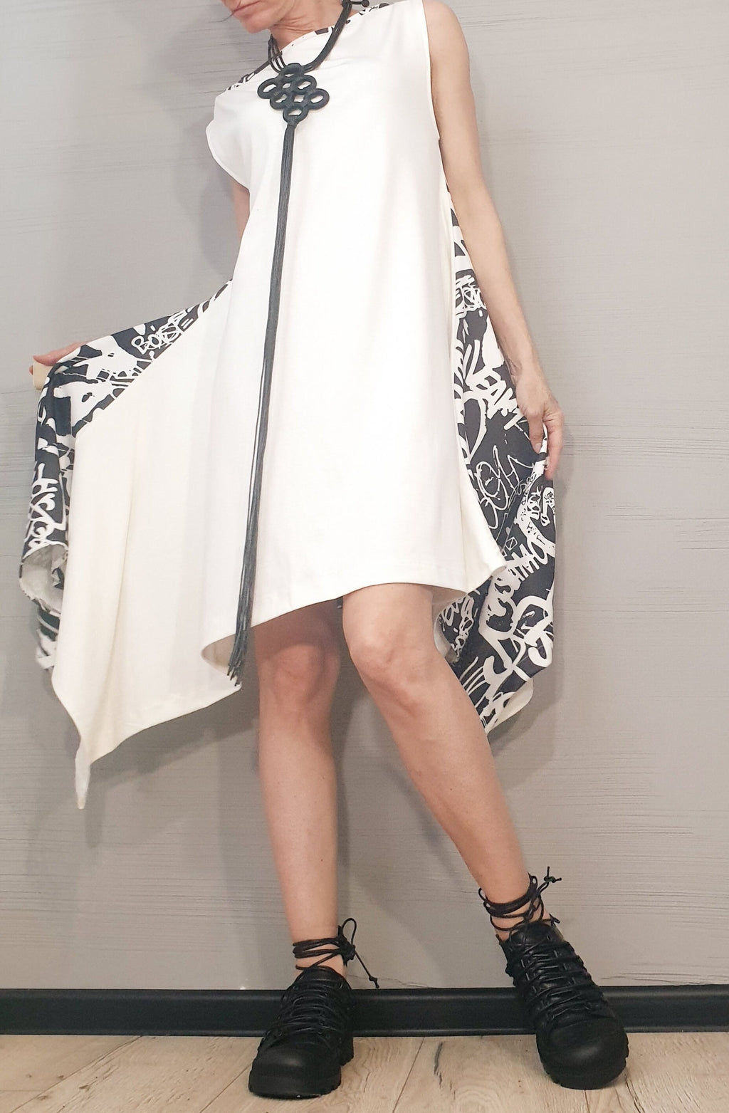 Geometric Necklace, Extravagant Long Necklace, Avant Garde Gothic Necklace, HandMade, Gothic NecklaceChristmas gift for her