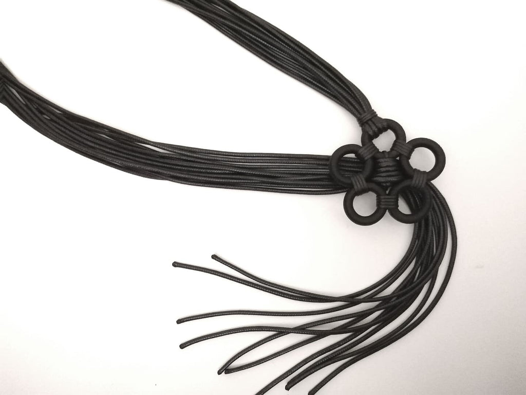 Black Flower Extravagant Necklace, Avant Garde Gothic Necklace, HandMade, extravagant JewelryChristmas gift for her