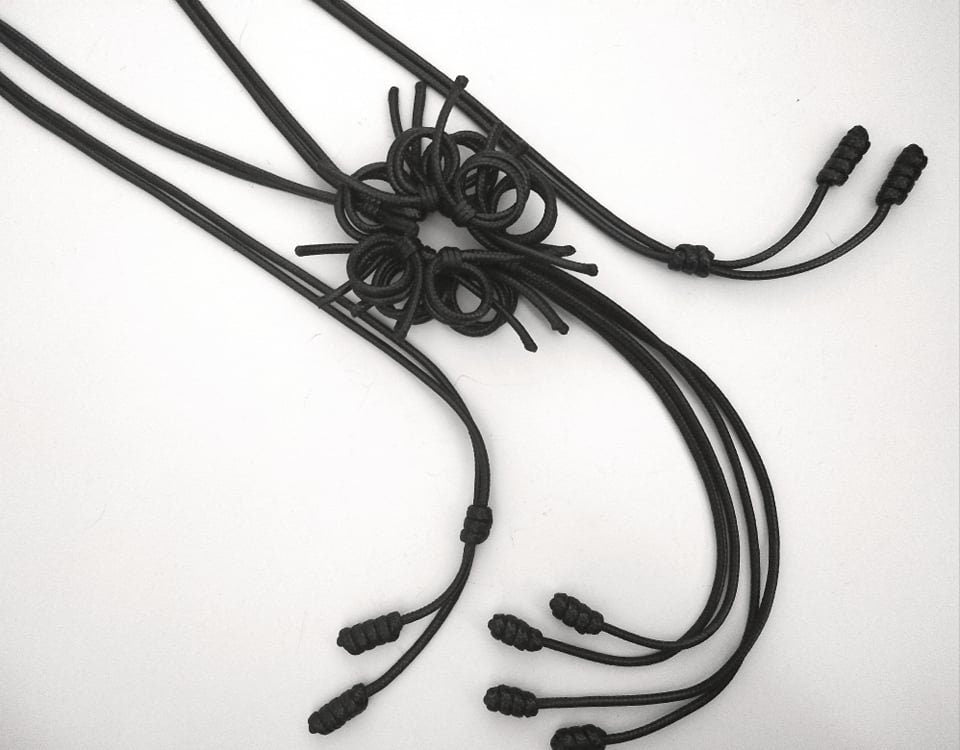 Art Black Flower Necklace, Extravagant Long Necklace, Avant Garde Gothic Necklace, HandMade, Extravagant JuwelryChristmas gift for her
