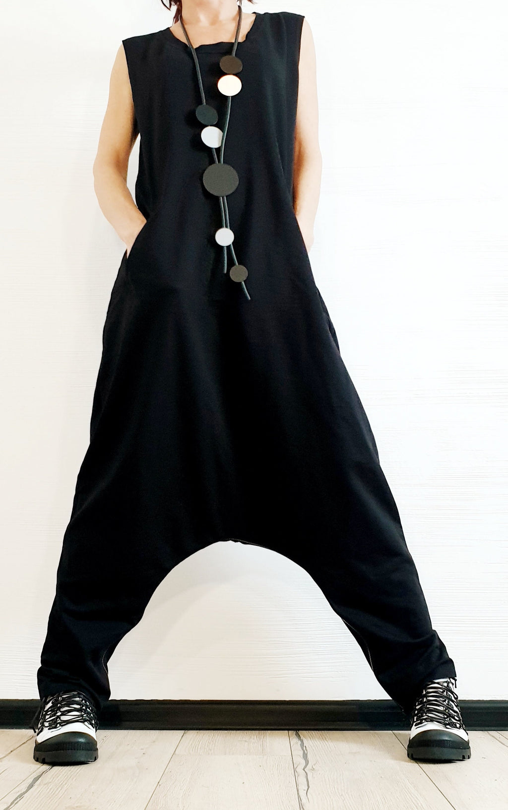 Harem Jumpsuit Dress, Asymmetric Loose Jumpsuit Dress, Extravagant Jumpsuit Dress, Plus Size Clothing, Women Overall