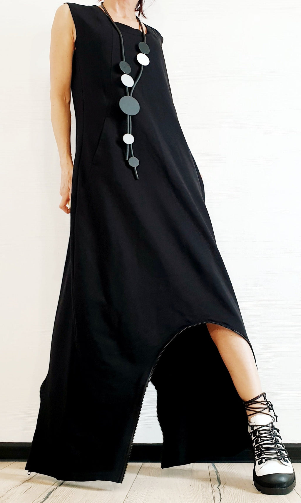 Black Harem Jumpsuit Dress, Asymmetric Loose Jumpsuit Dress, Extravagant Jumpsuit Dress, Plus Size Clothing, Women Overall