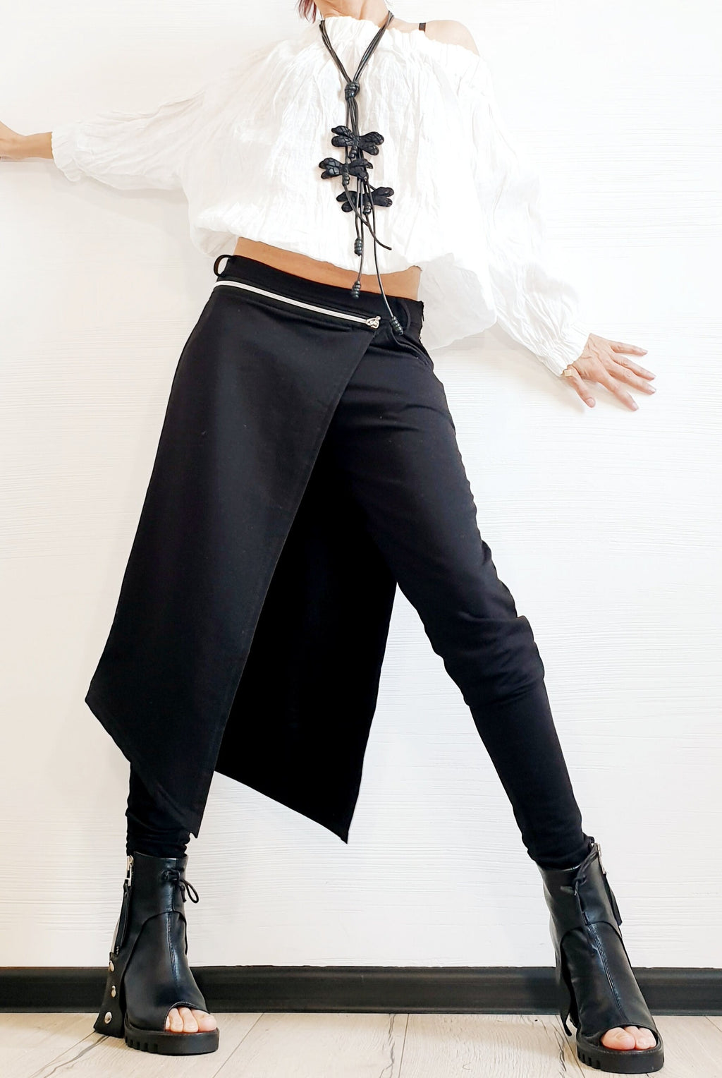 Avant Garde Pants, Asymmetric Pants Women, Cotton Drop Crotch Pants, Gothic Pants, Extravagant Pants, Casual Pants, Sexy Pants
