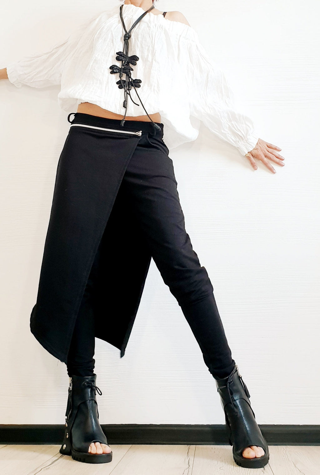 Avant Garde Pants, Asymmetric Pants Women, Cotton Drop Crotch Pants, Gothic Pants, Extravagant Pants, Casual Pants, Sexy Pants