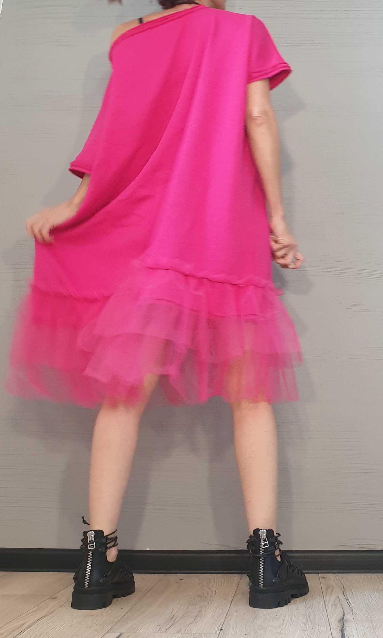 Asymmetrical Tunic Dress, Avant Garde Tunic, Extravagant Loose Tunic, Tunic Tutu, Gothic tunic, Oversize Tunic Dress