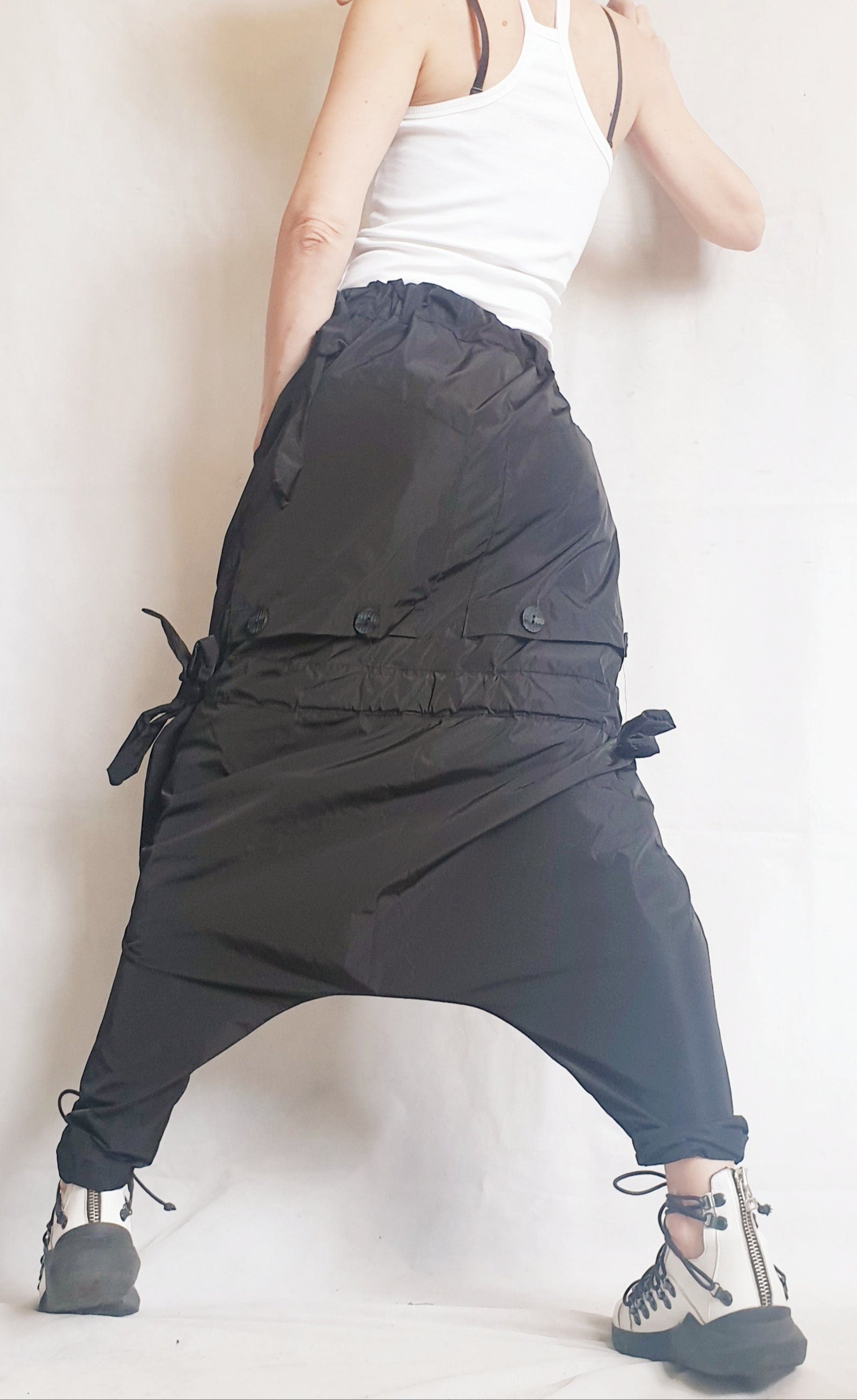 Avant Garde Pants, Extravagant Harem Pants Women, Drop Crotch Pants, Baggy Pants, Loose Harem Pants