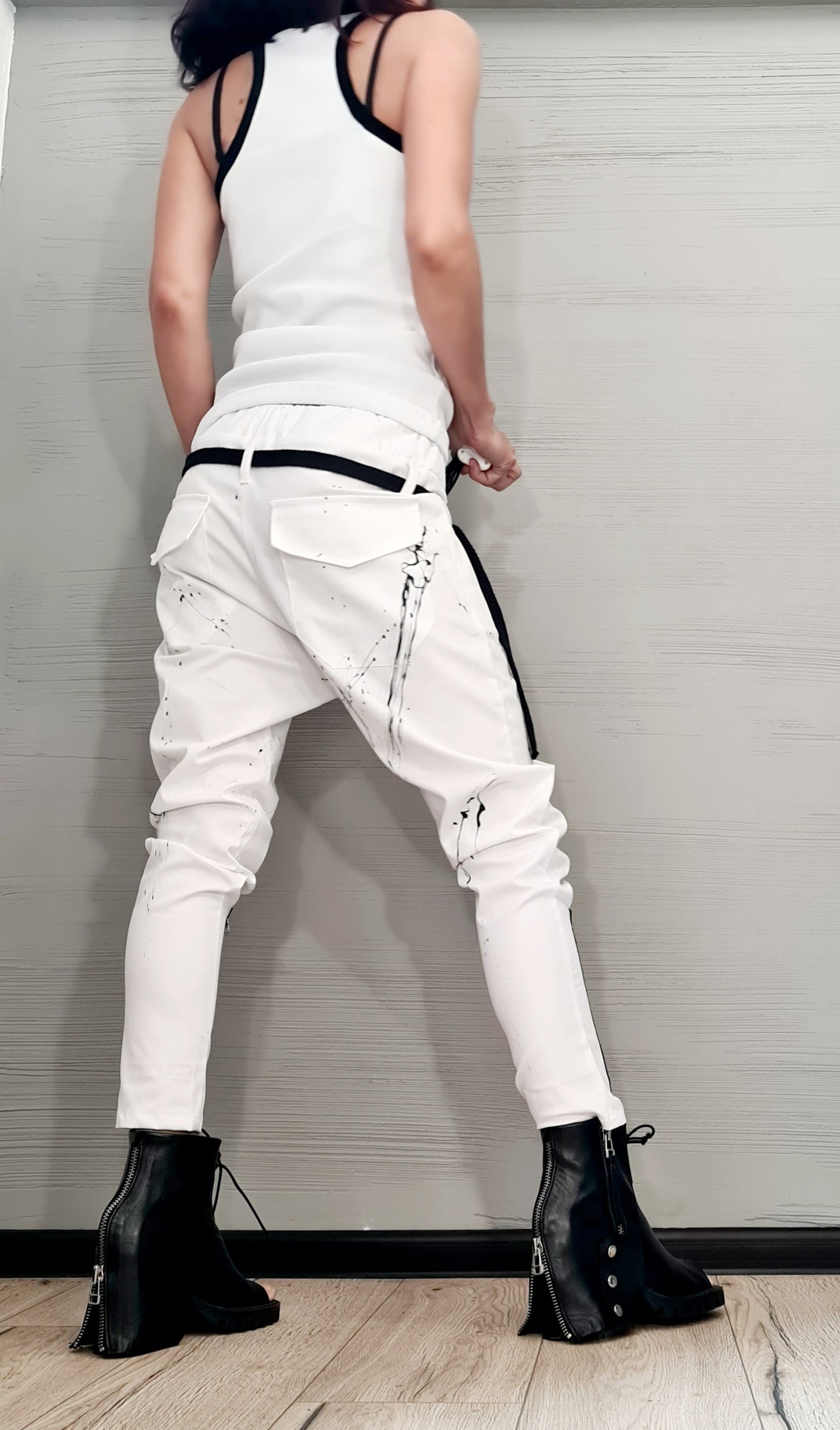 Extravagant Harem Pants, Loose Casual Pants, Women Pants, Long Maxi White Pants, Casual Harem Trousers,  Designer Pants