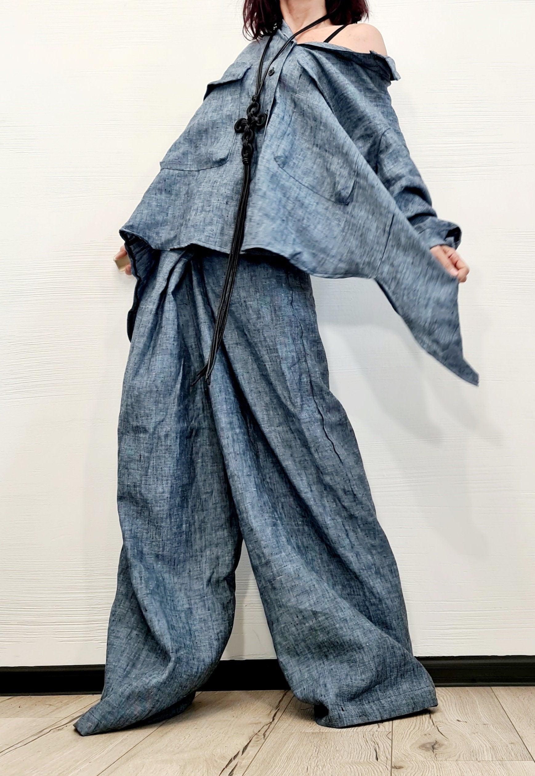 Extravagant Linen Shirt, Avant Garde Shirt, Loose Tunic, Asymmetric Shirt, Grunge Shirt, Oversize Tunic, Shirt Tunic Top