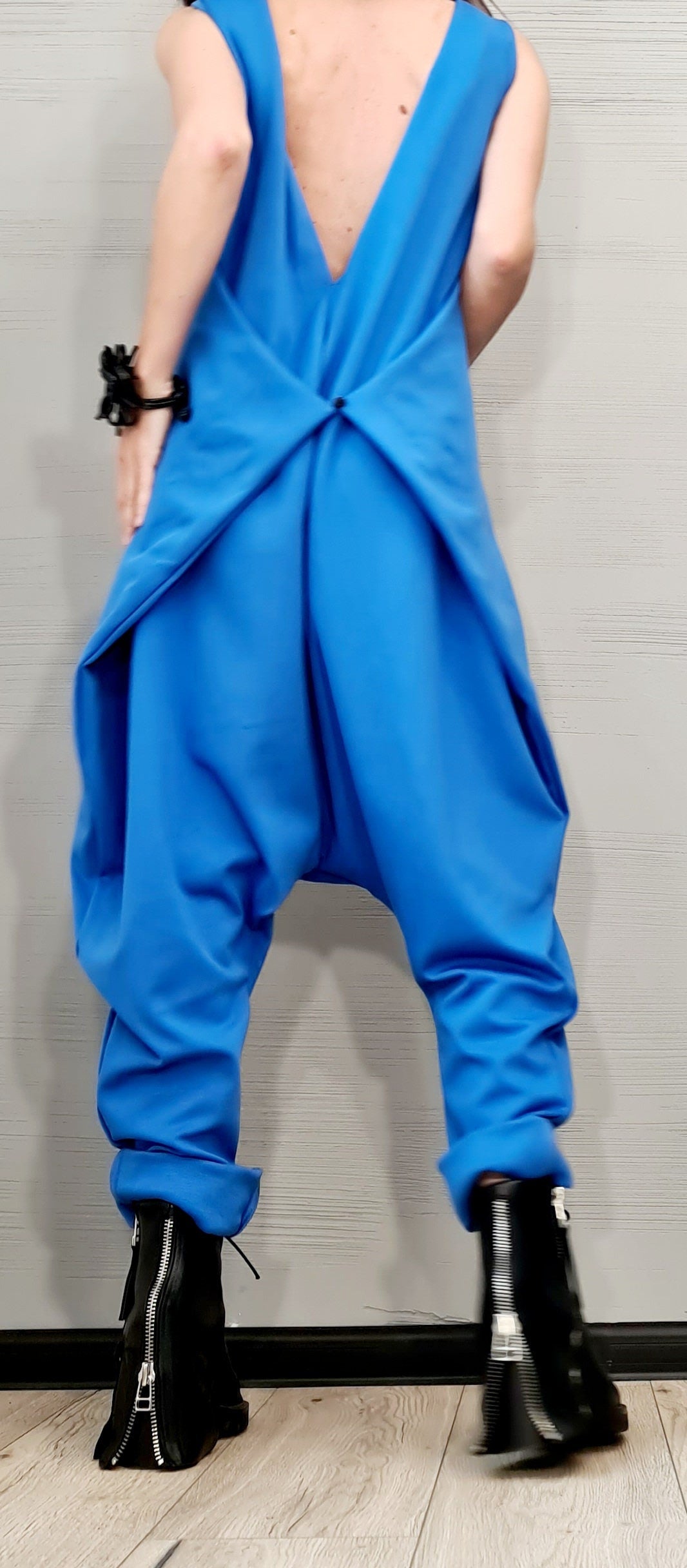 Blue Harem Jumpsuit, Loose Jumpsuit, Drop Crotch Jumpsuit, Plus Size Clothing, Women Overall, Urban Clothing, Oversize Jumpsuit, Gothic