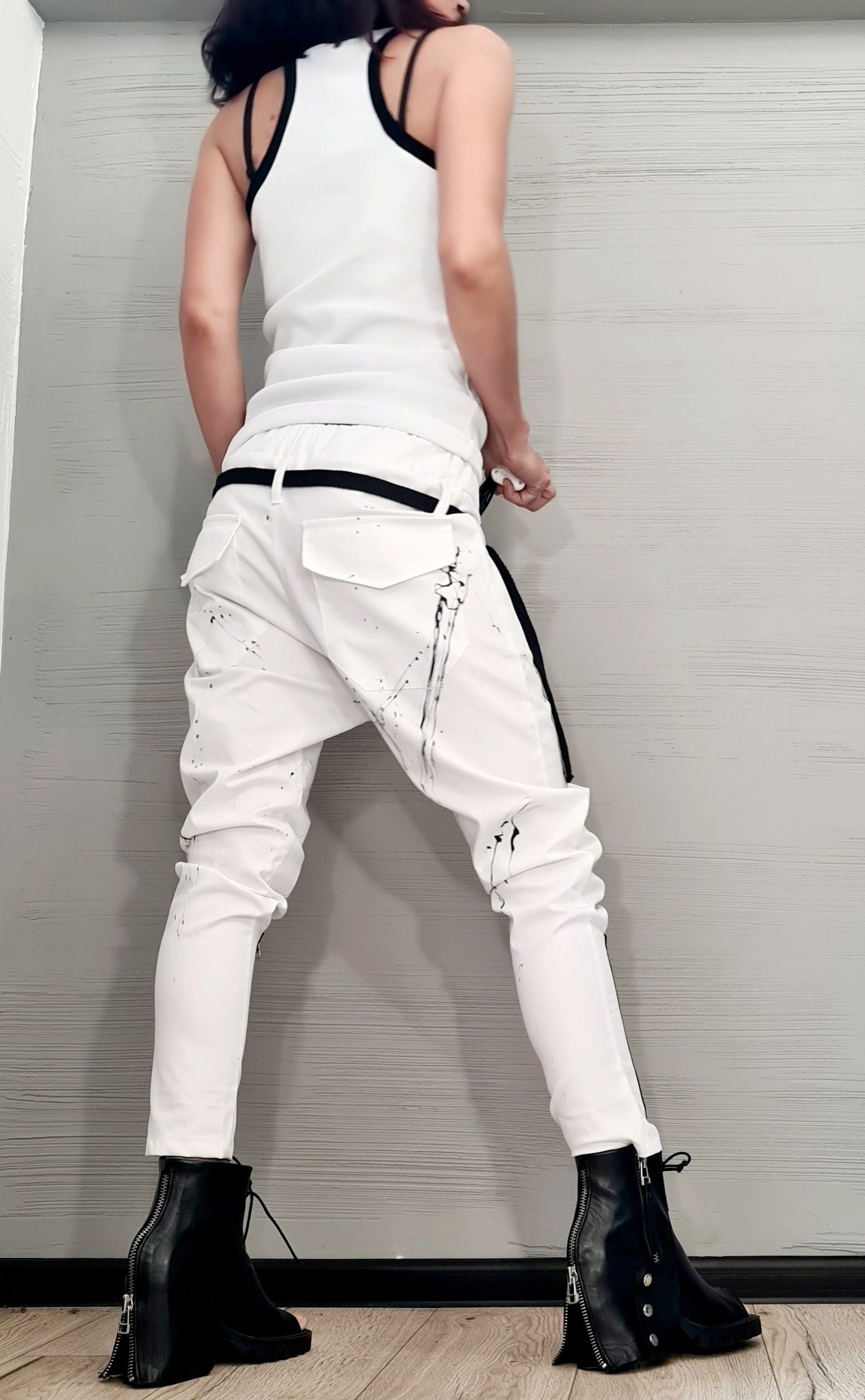 Extravagant Harem Pants, Loose Casual Pants, Women Pants, Long Maxi White Pants, Casual Harem Trousers,  Designer Pants