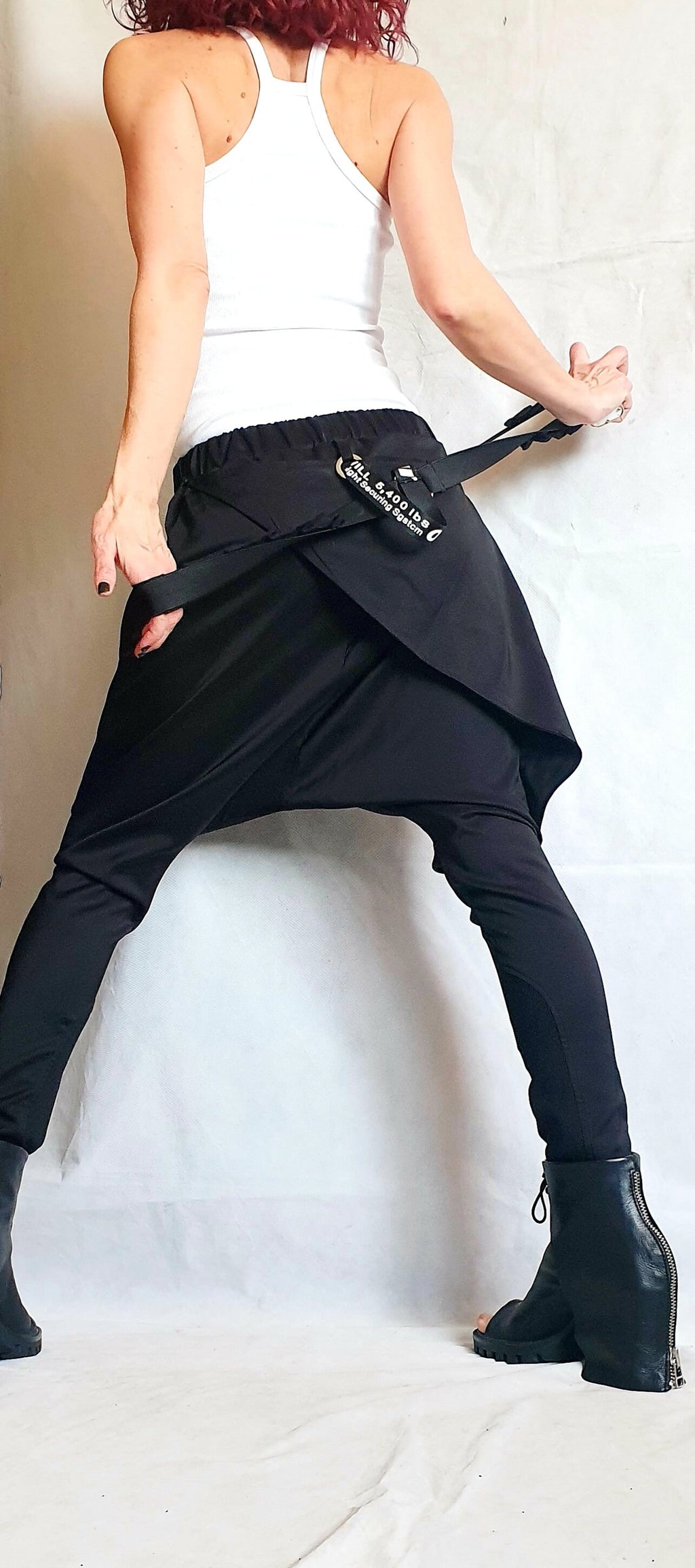 Avant Garde Black Pants, Harem Pants Women, Drop Crotch Pants, Extravagant Pants, Asymmetric Pants