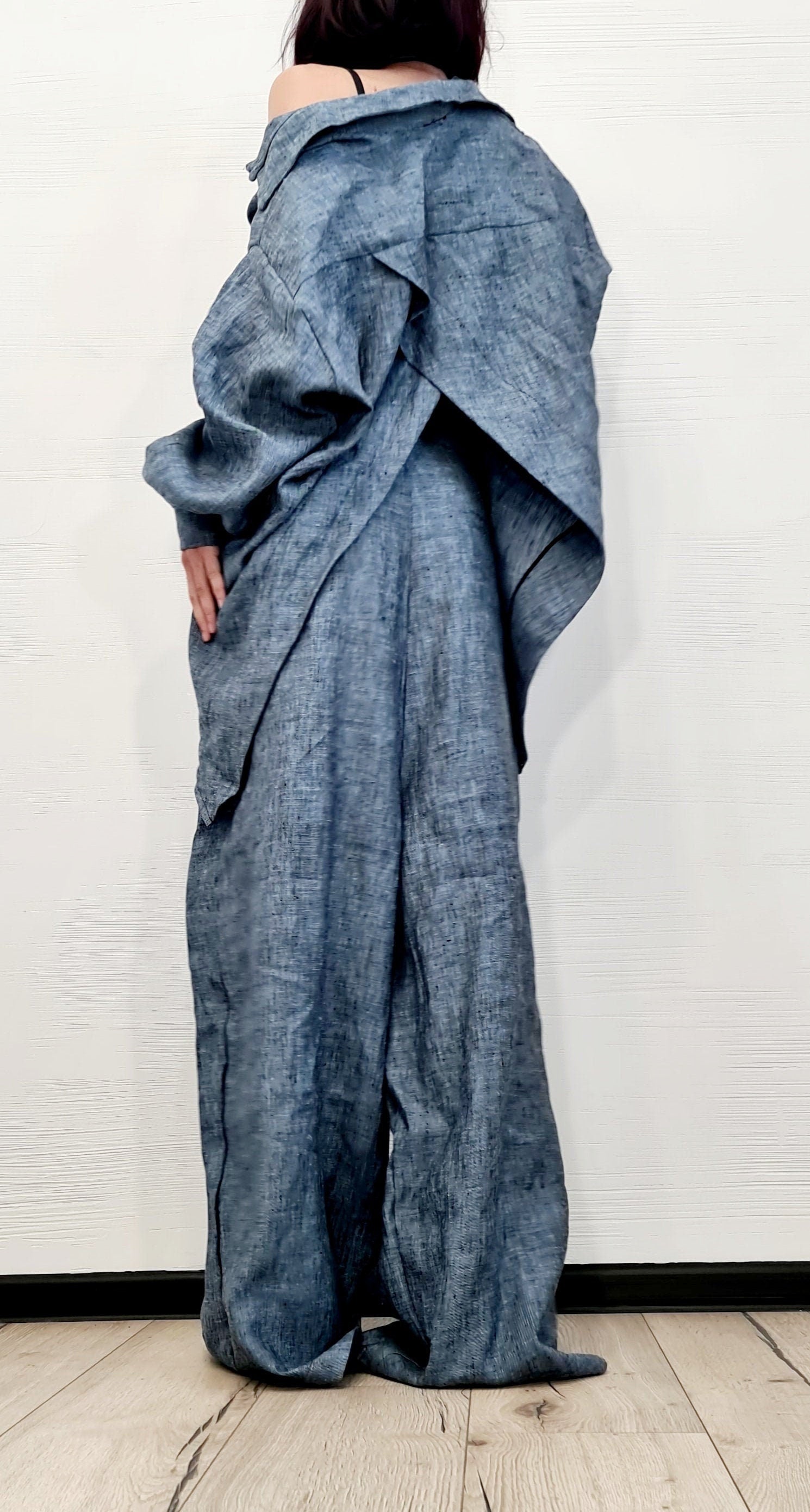 Extravagant Linen Shirt, Avant Garde Shirt, Loose Tunic, Asymmetric Shirt, Grunge Shirt, Oversize Tunic, Shirt Tunic Top