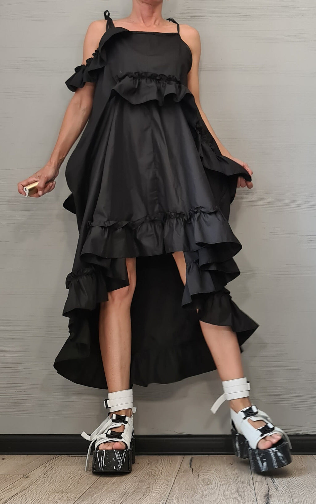 Asymmetric Loose Dress, Black Dress, Tank Dress, Plus Size Clothing, Sleeveless Dress, Plus Size Dress, Oversize Dress, Gothic Dress