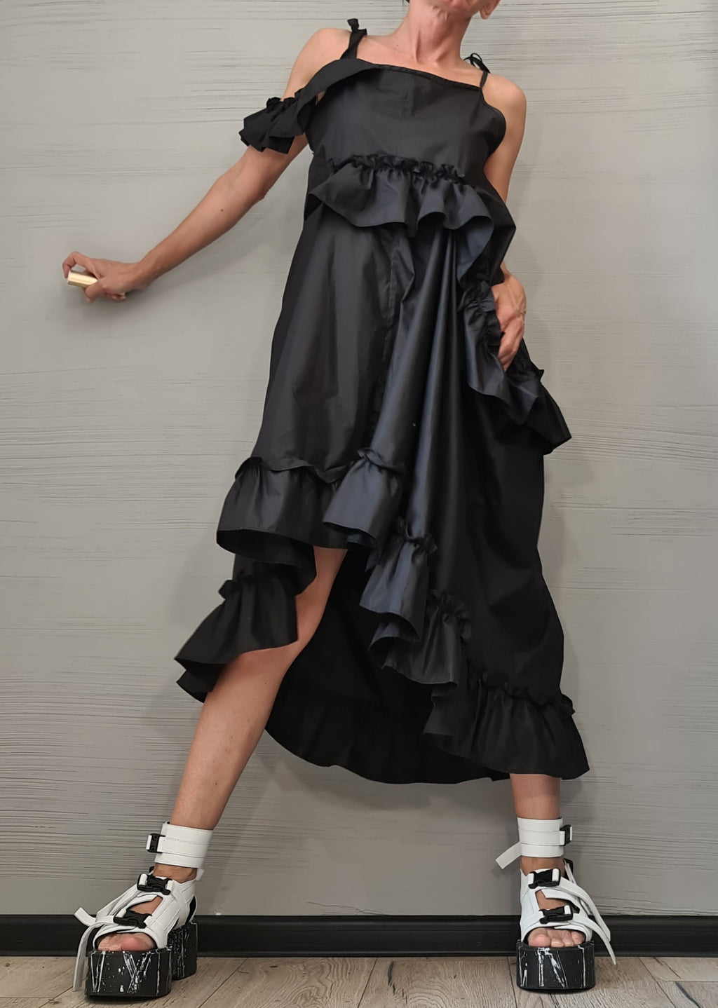 Asymmetric Loose Dress, Black Dress, Tank Dress, Plus Size Clothing, Sleeveless Dress, Plus Size Dress, Oversize Dress, Gothic Dress