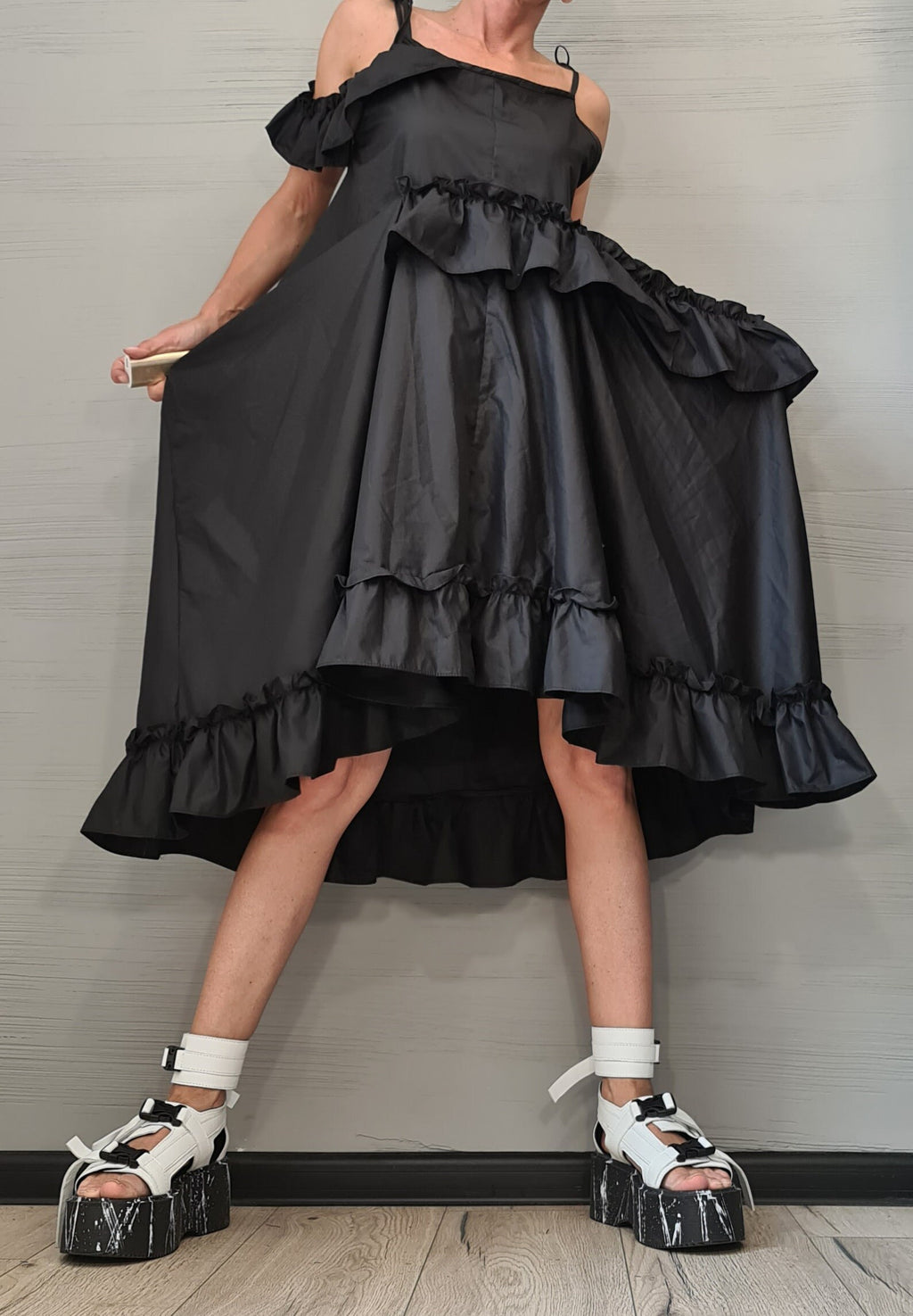 Asymmetric Loose Dress, Black Dress, Tank Dress, Plus Size Clothing, Sleeveless Dress, Plus Size Dress, Oversize Dress, Gothic Dress