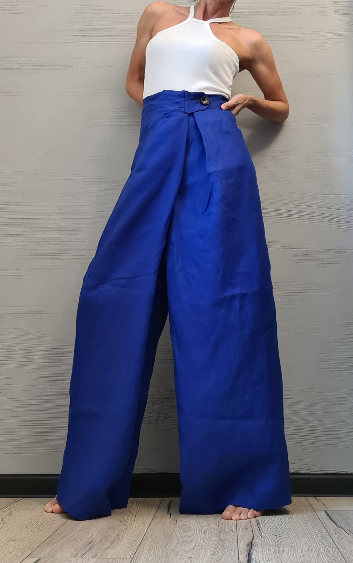 NEW Collection Extravagant Linen Pants, Avant Garde Linen Pants, Harem Pants Women, Drop Crotch Pants, Loose Pants