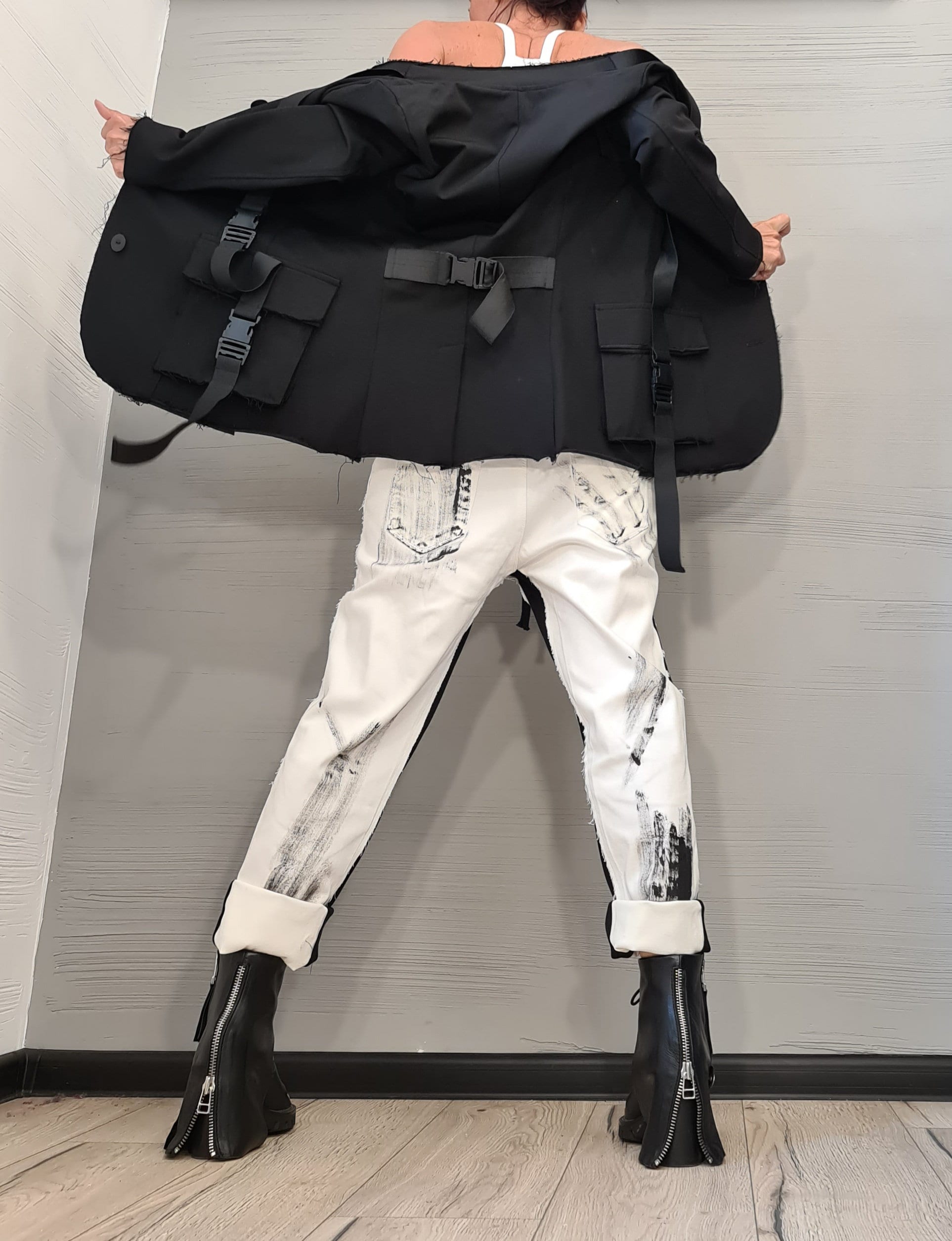 Asymmetrical Black Blazer, Avant Garde Women Blazer, Gothic Jacket, Extravagant Jacket, Steampunk Jacket, Party Jacket