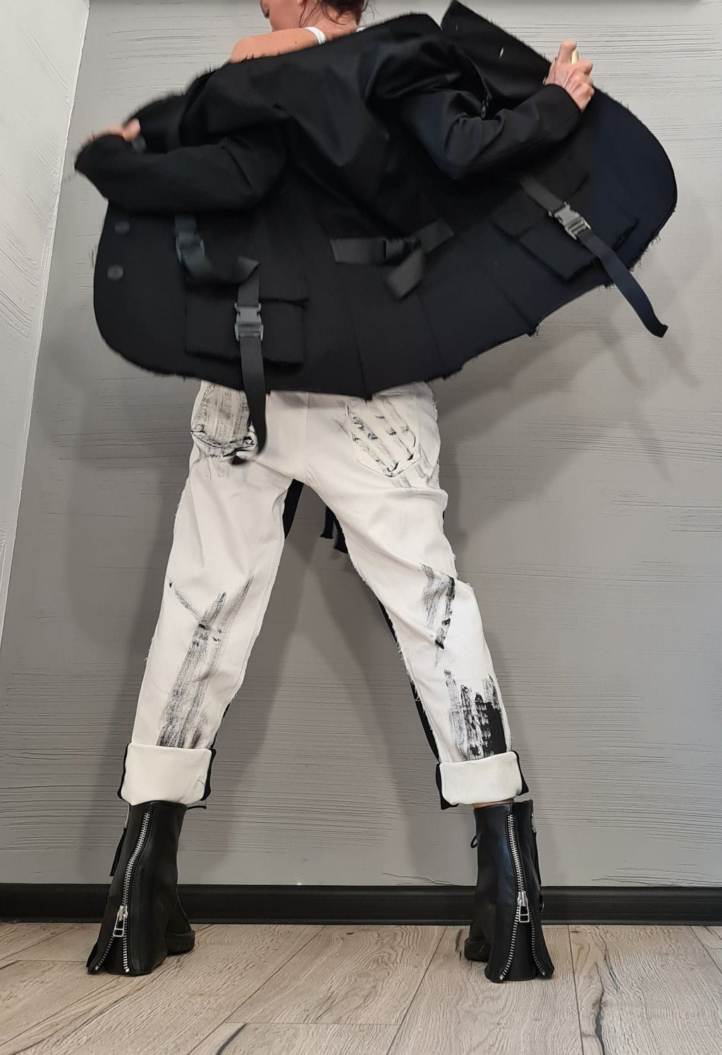 Asymmetrical Black Blazer, Avant Garde Women Blazer, Gothic Jacket, Extravagant Jacket, Steampunk Jacket, Party Jacket