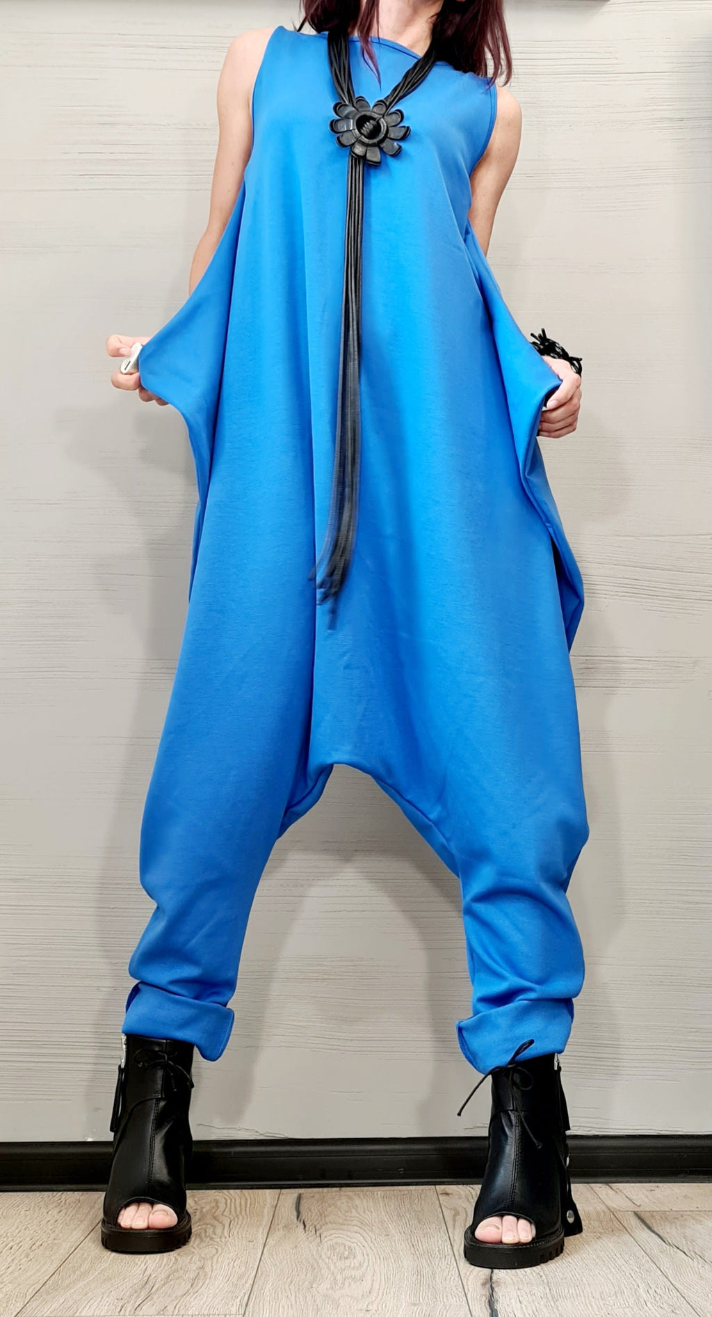 Blue Harem Jumpsuit, Loose Jumpsuit, Drop Crotch Jumpsuit, Plus Size Clothing, Women Overall, Urban Clothing, Oversize Jumpsuit, Gothic