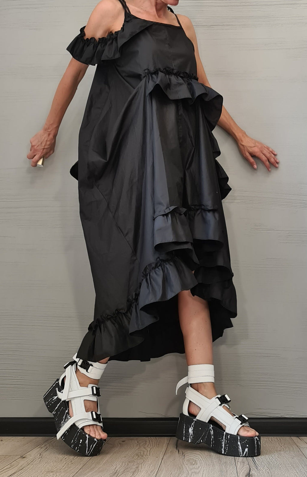 Asymmetric Loose Dress, Black Dress, Tank Dress, Plus Size Clothing, Sleeveless Dress, Plus Size Dress, Oversize Dress, Gothic Dress