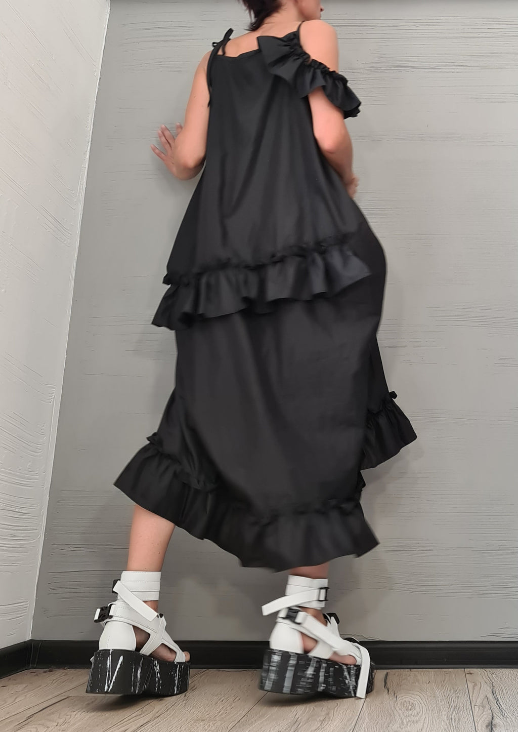 Asymmetric Loose Dress, Black Dress, Tank Dress, Plus Size Clothing, Sleeveless Dress, Plus Size Dress, Oversize Dress, Gothic Dress