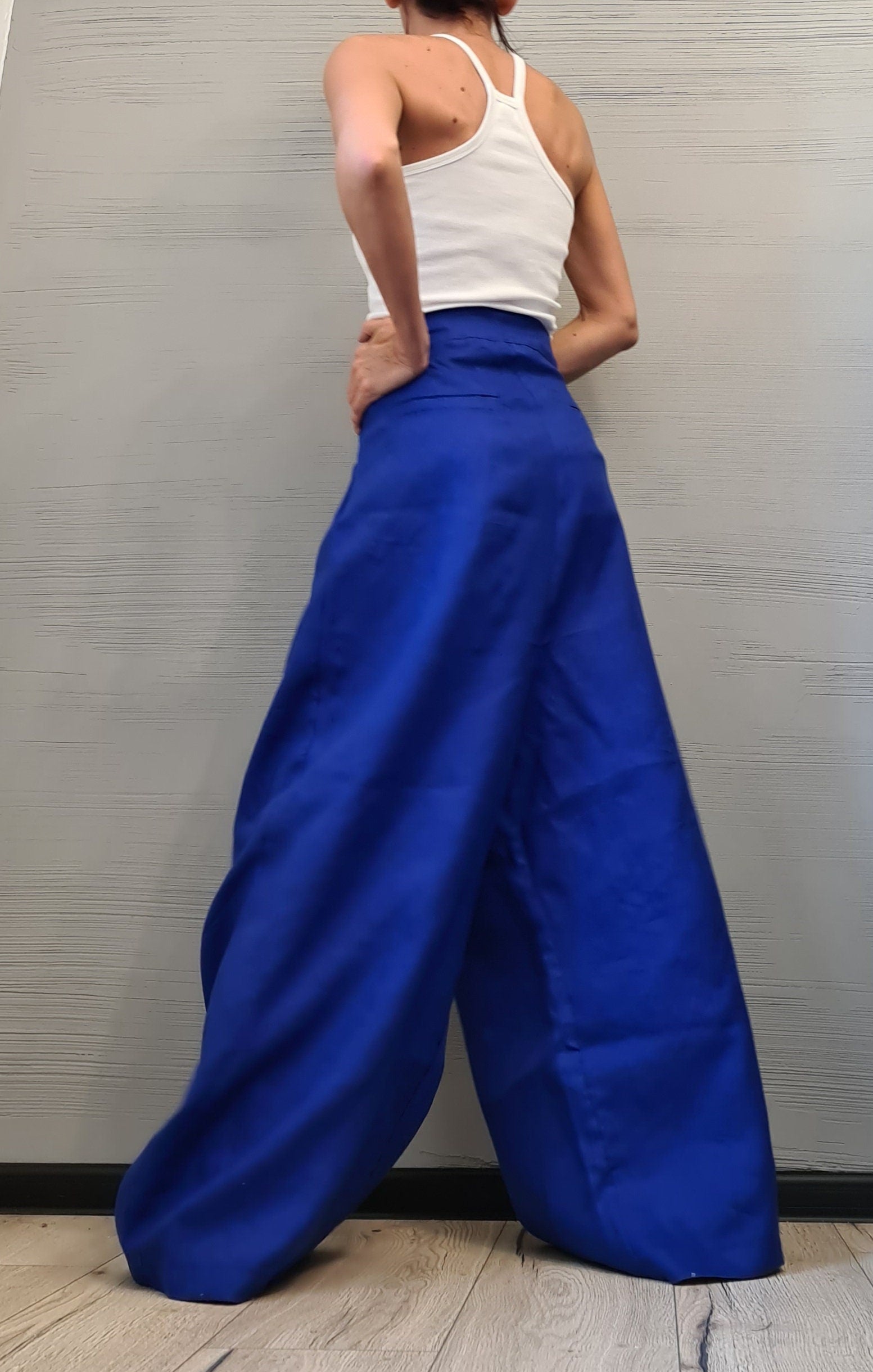 NEW Collection Extravagant Linen Pants, Avant Garde Linen Pants, Harem Pants Women, Drop Crotch Pants, Loose Pants