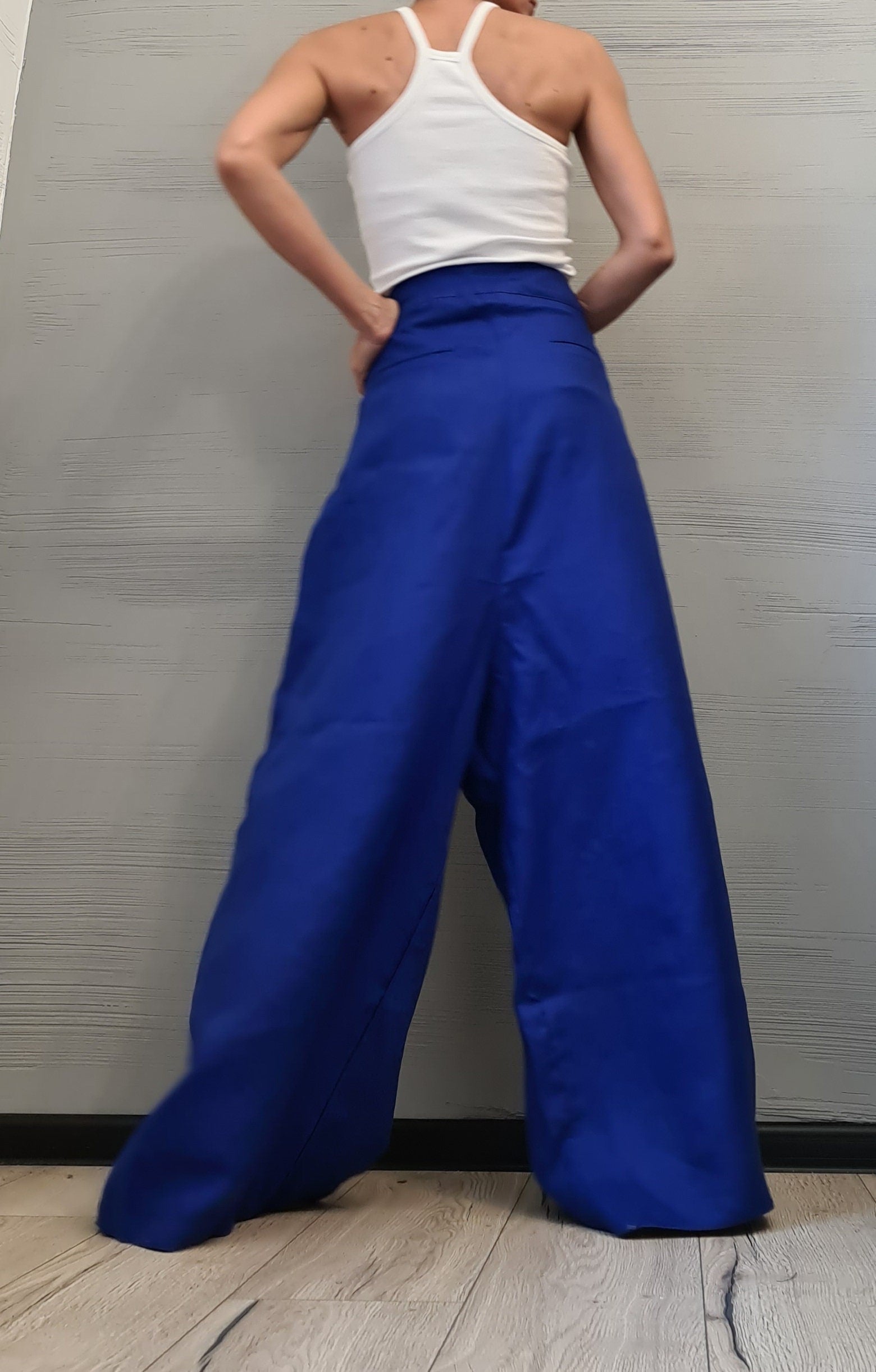 NEW Collection Extravagant Linen Pants, Avant Garde Linen Pants, Harem Pants Women, Drop Crotch Pants, Loose Pants