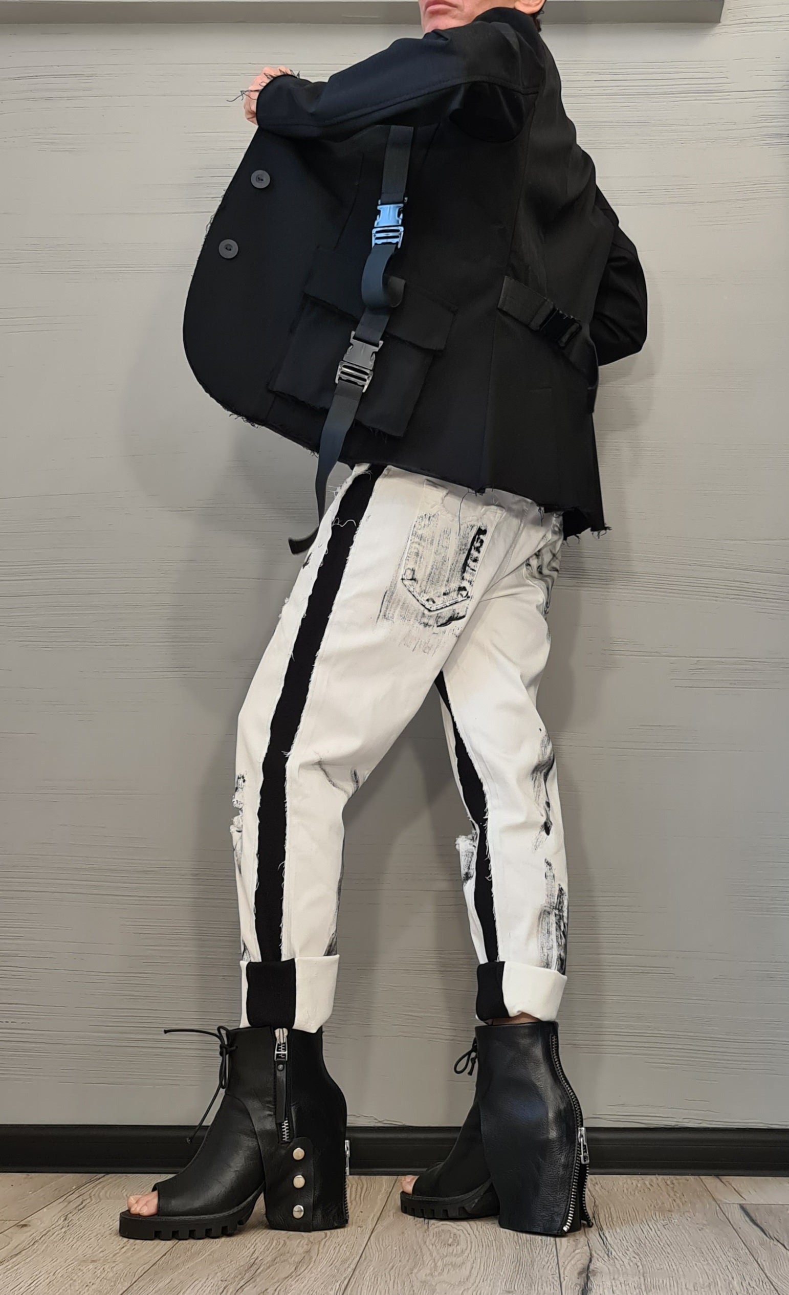 Asymmetrical Black Blazer, Avant Garde Women Blazer, Gothic Jacket, Extravagant Jacket, Steampunk Jacket, Party Jacket