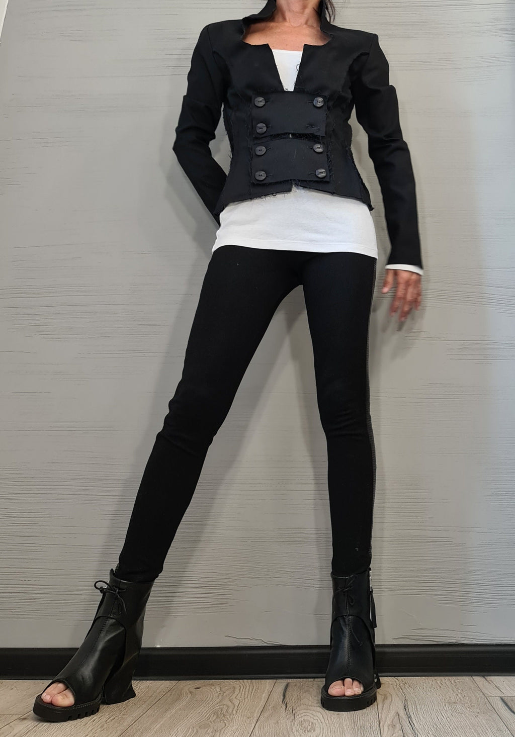 Extravagant Black Blazer, Avant Garde Women Blazer, Gothic Jacket,  Jacket, Steampunk Jacket, Party Jacket