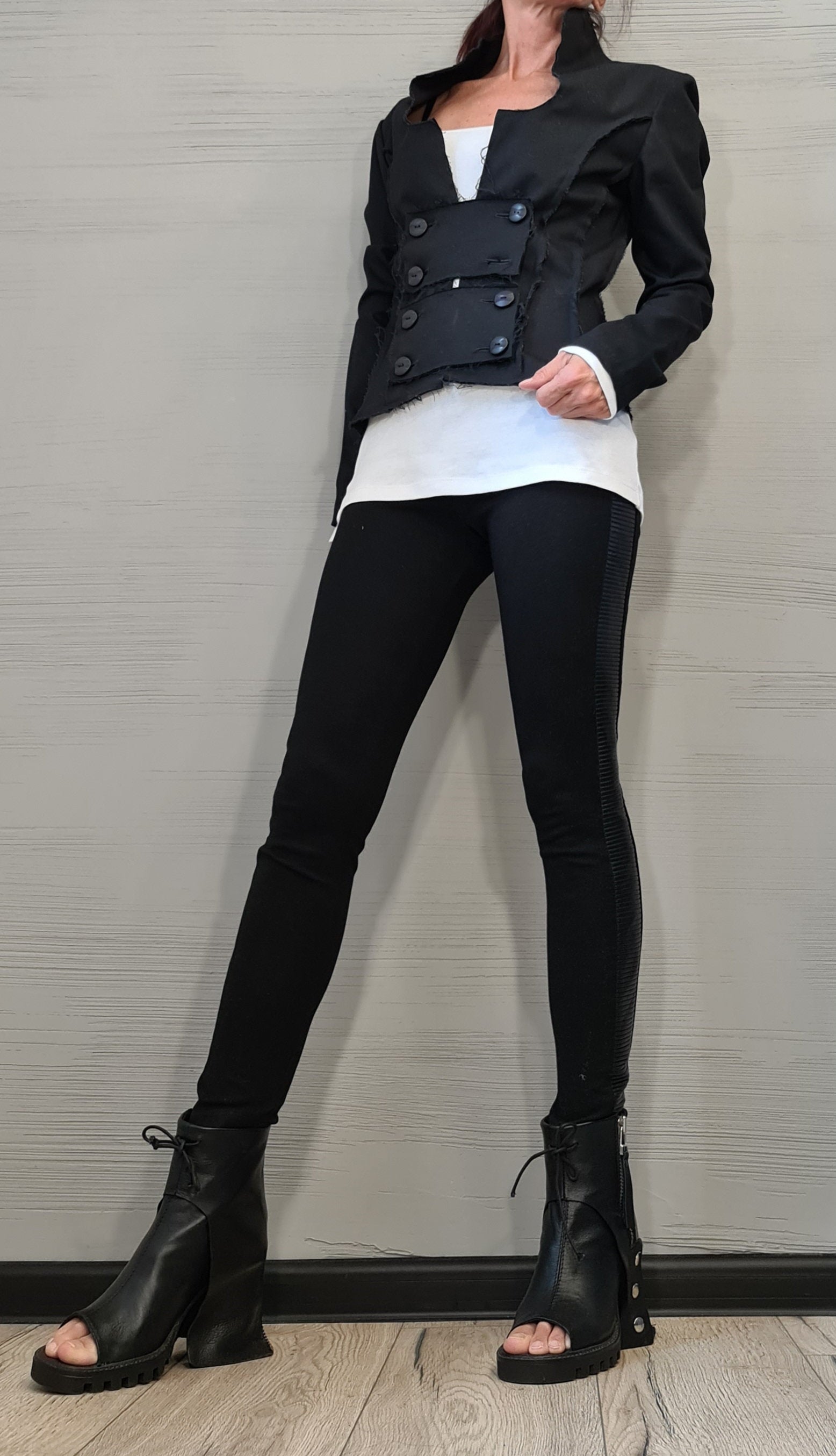 Extravagant Black Blazer, Avant Garde Women Blazer, Gothic Jacket,  Jacket, Steampunk Jacket, Party Jacket