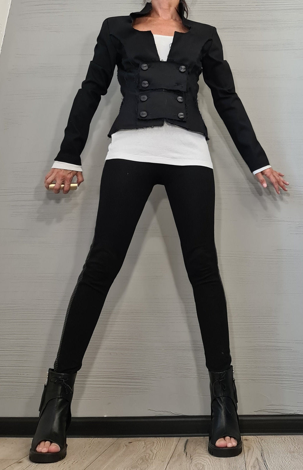 Extravagant Black Blazer, Avant Garde Women Blazer, Gothic Jacket,  Jacket, Steampunk Jacket, Party Jacket