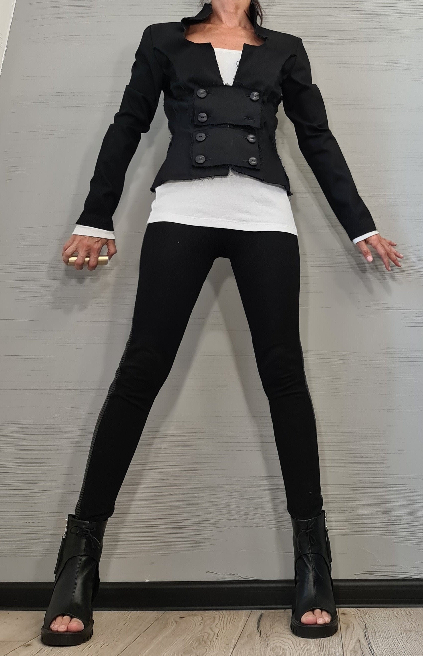 Extravagant Black Blazer, Avant Garde Women Blazer, Gothic Jacket,  Jacket, Steampunk Jacket, Party Jacket