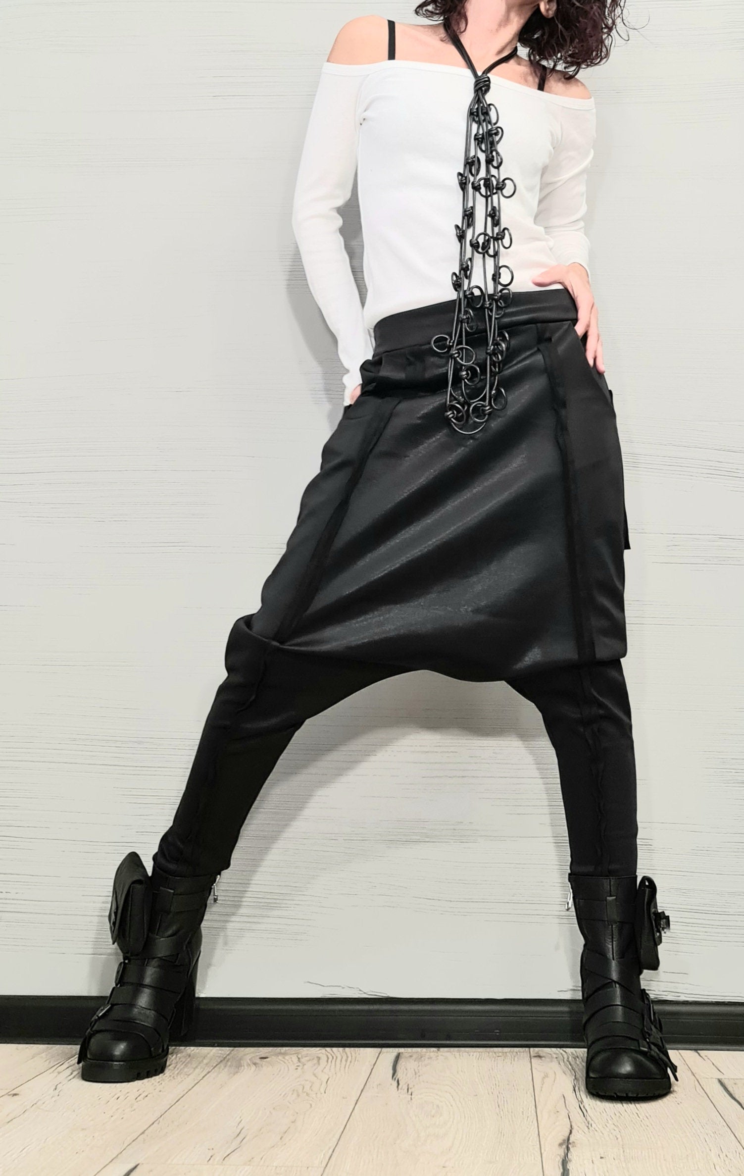 Avant Garde Pants, Harem Pants Women, Drop Crotch Pants, Extravagant NeoprenePants, Casual Pants, Urban Pants, Loose Pants