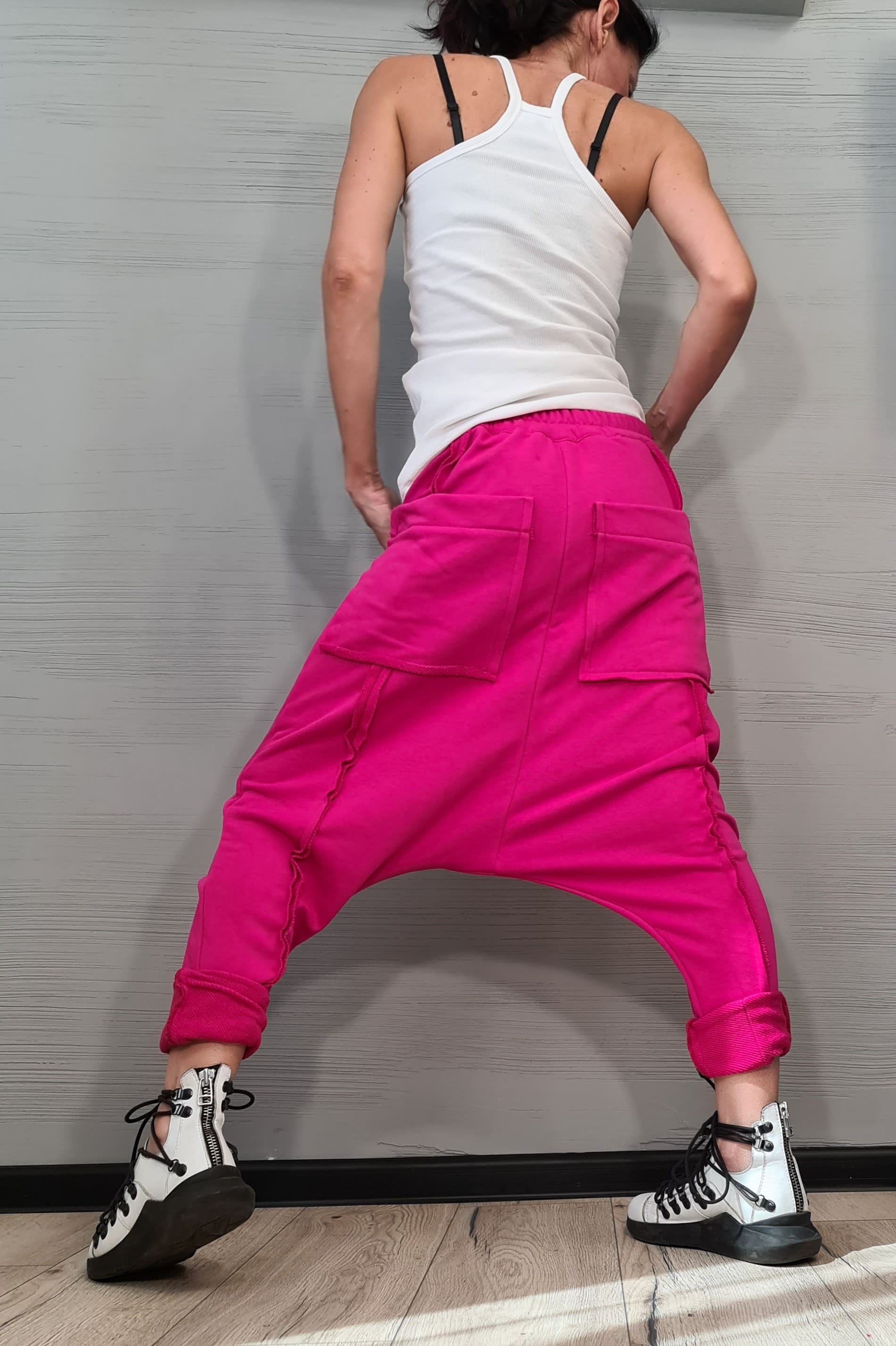 Avant Garde Pants, Harem Pants Women, Drop Crotch Pants, Extravagant Cotton Pants, Casual Pants, Punk Pants, Loose Pants