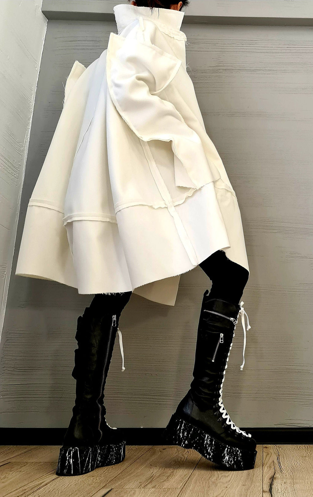 Extravagant Coat, White Coat, Wool Coat, Winter Coat, Plus Size Clothing, Oversize Coat, Overcoat Women, Wool Clothing, Loose Coat