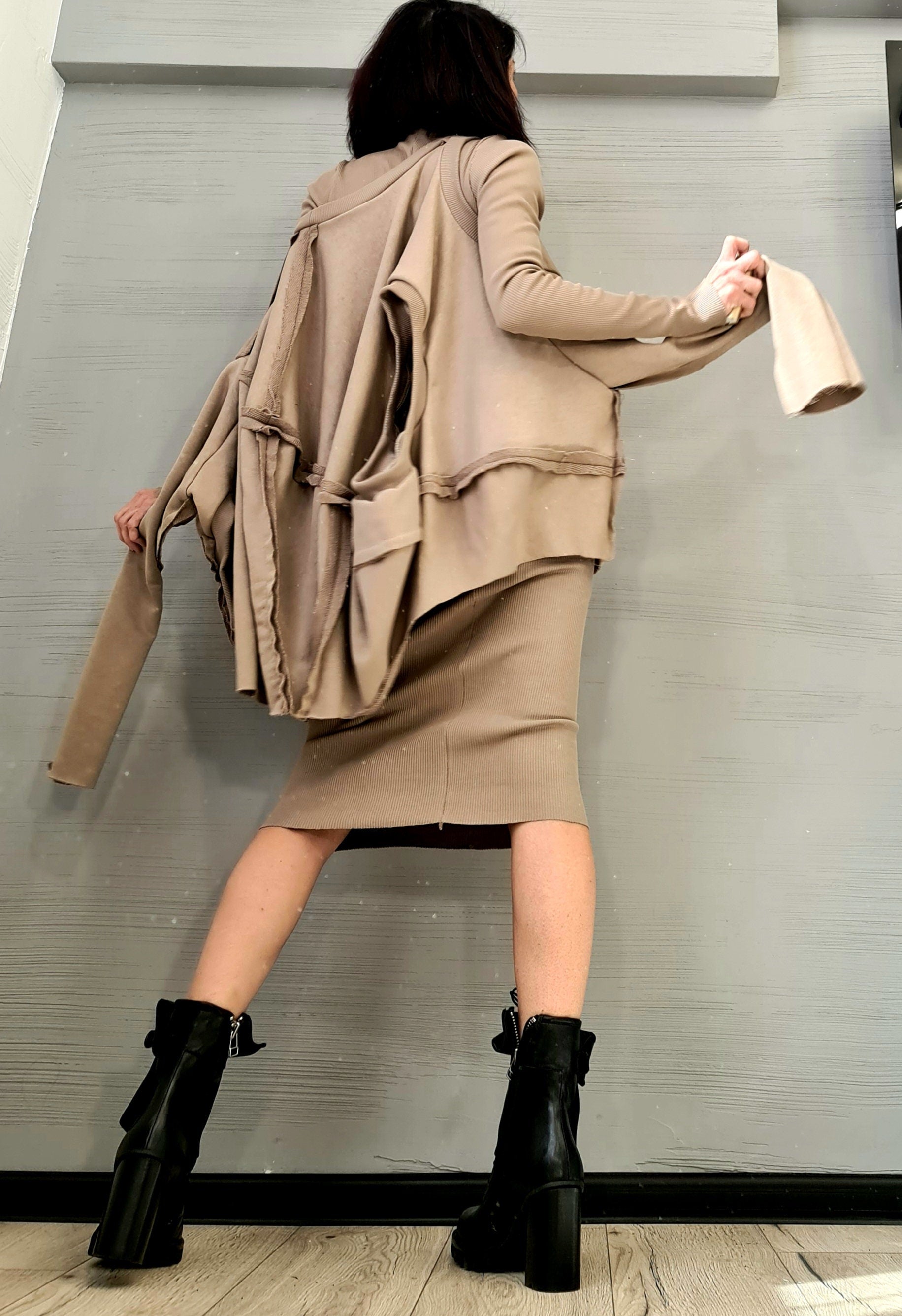 Designer Set, Women Cotton Dress Set, Two Piece Set, Short Long Dress Tunic Set, Gothic Set , Plus Size Set, Sexy Dress, NEW Collection