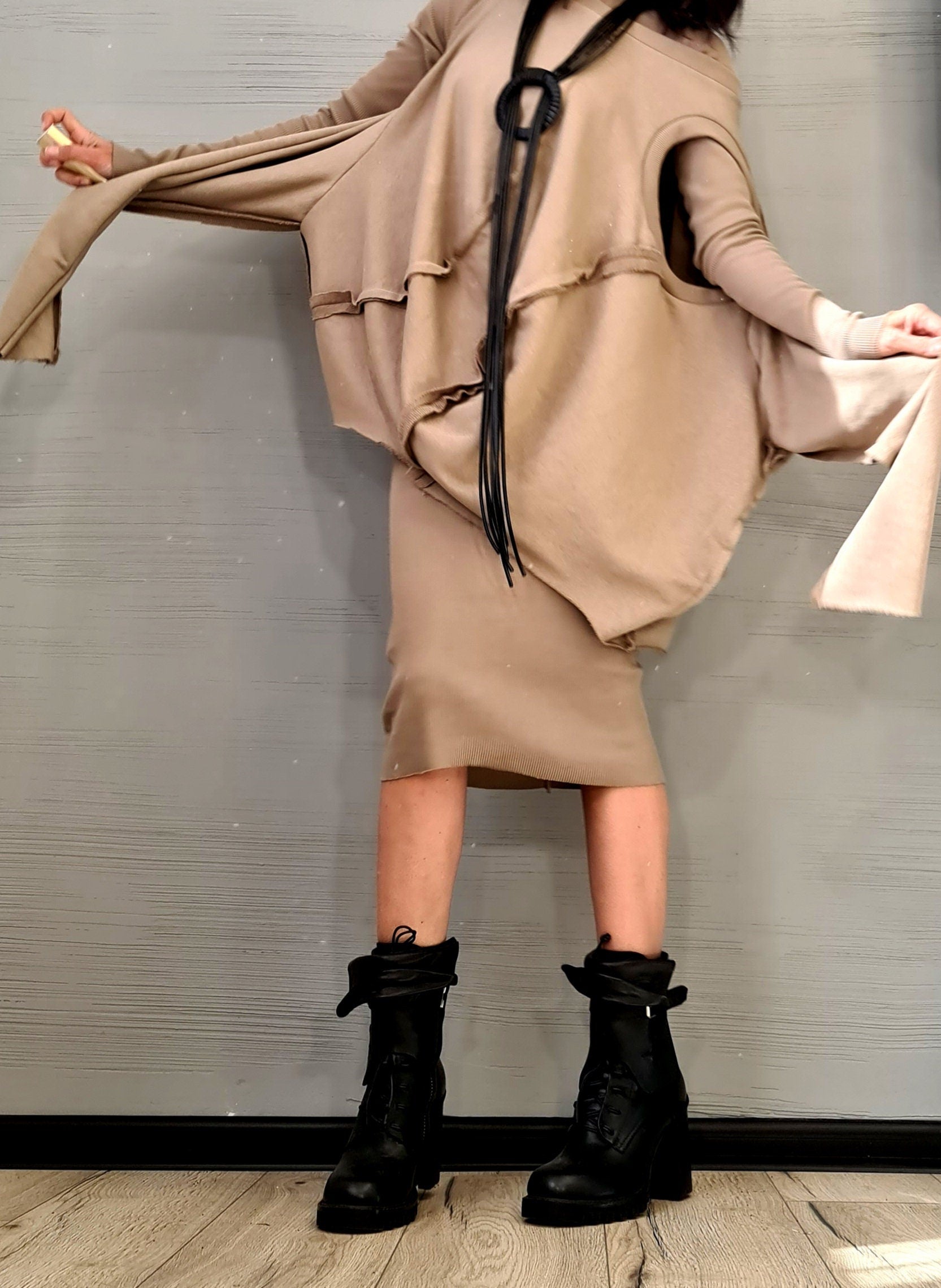 Designer Set, Women Cotton Dress Set, Two Piece Set, Short Long Dress Tunic Set, Gothic Set , Plus Size Set, Sexy Dress, NEW Collection