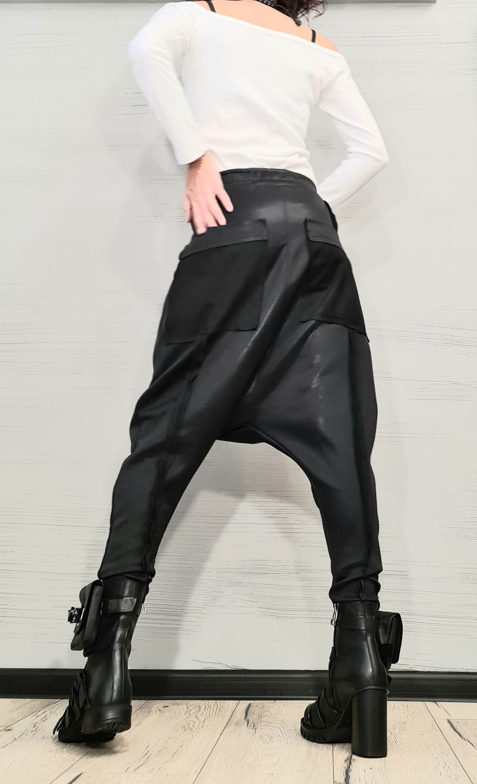 Avant Garde Pants, Harem Pants Women, Drop Crotch Pants, Extravagant NeoprenePants, Casual Pants, Urban Pants, Loose Pants